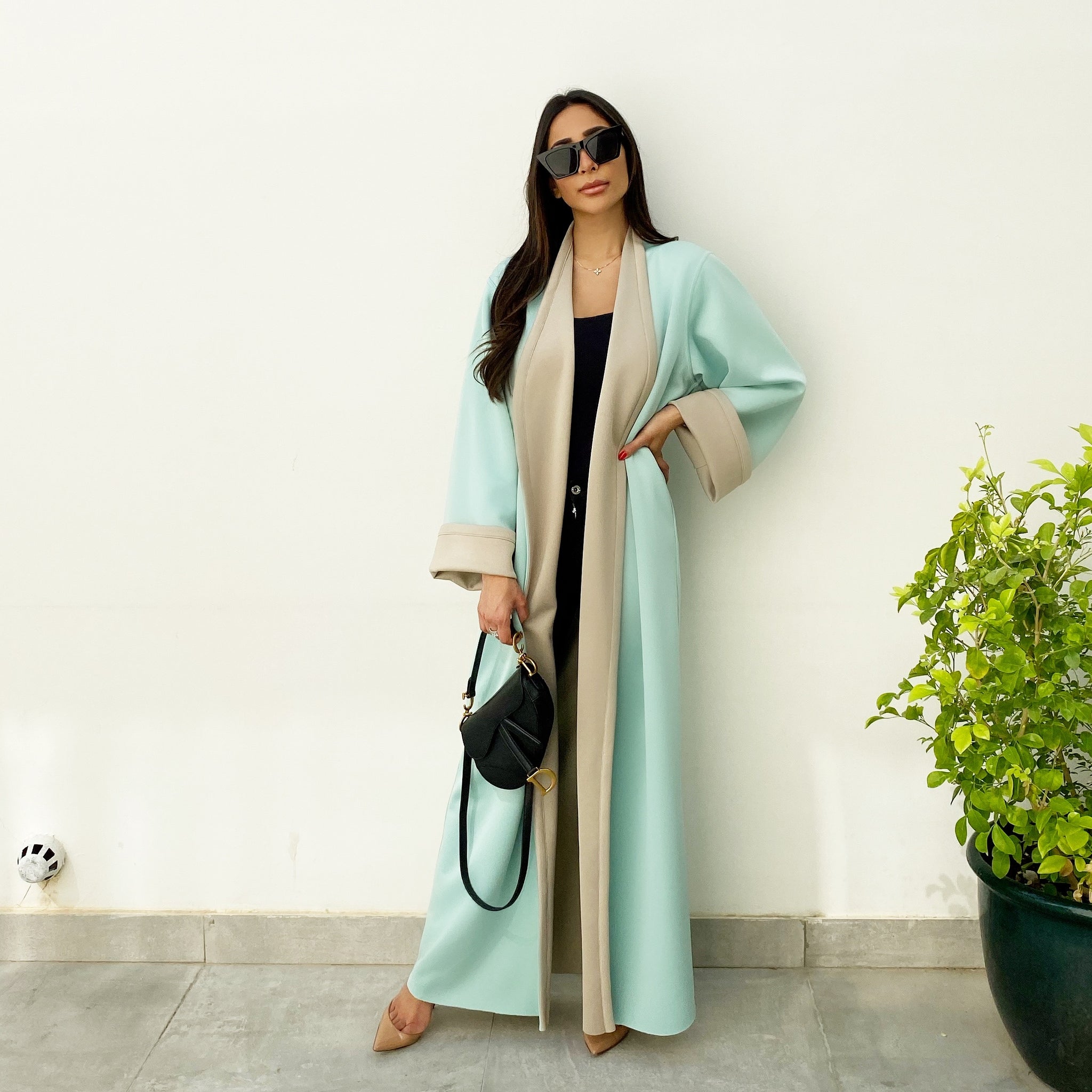 AW19 REVERSIBLE MUSHROOM & TIFFANY OVERLAP ABAYA