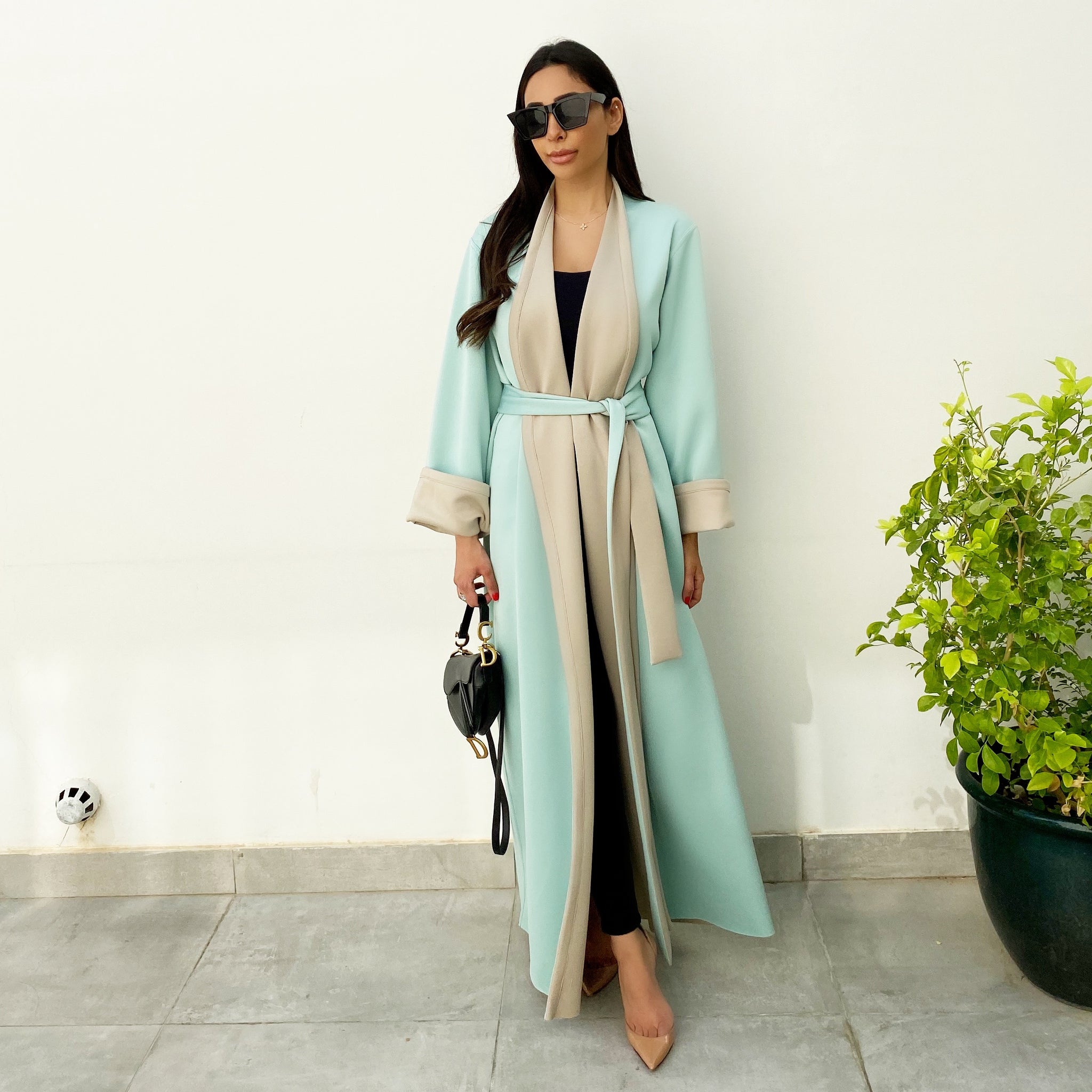 AW19 REVERSIBLE MUSHROOM & TIFFANY OVERLAP ABAYA