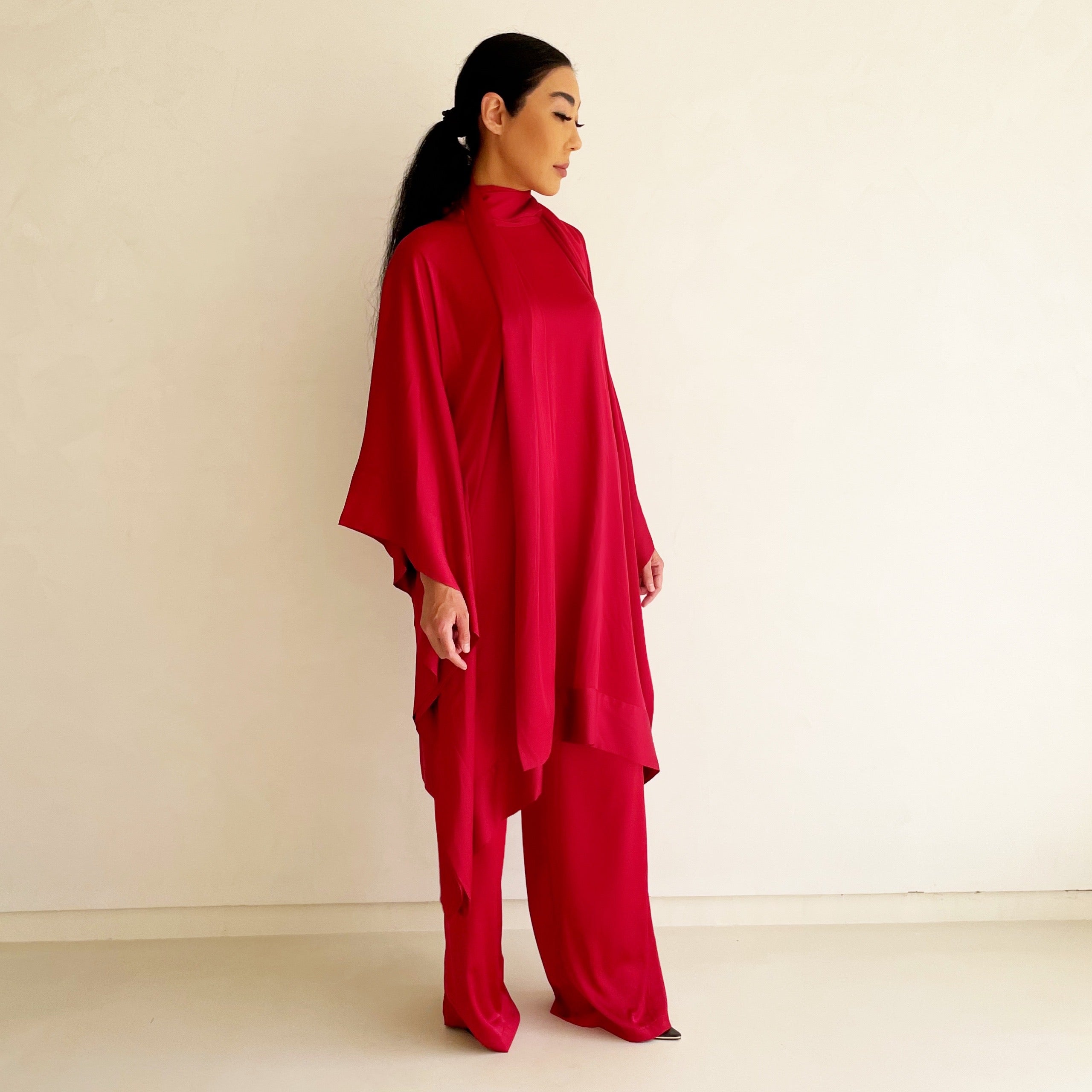 RAM22 RED KAFTAN PANTS SET