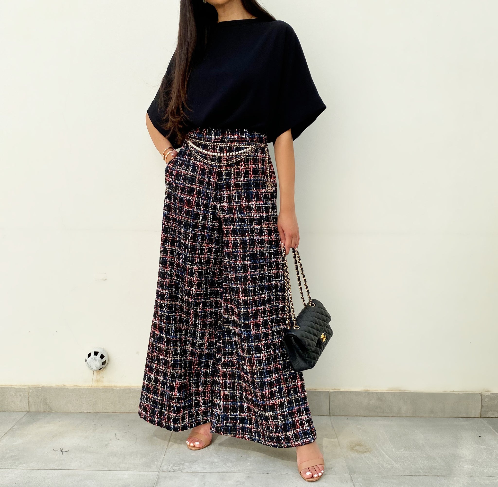AW20 AMELIE BOUCLE WIDE LEG TRAOUSERS