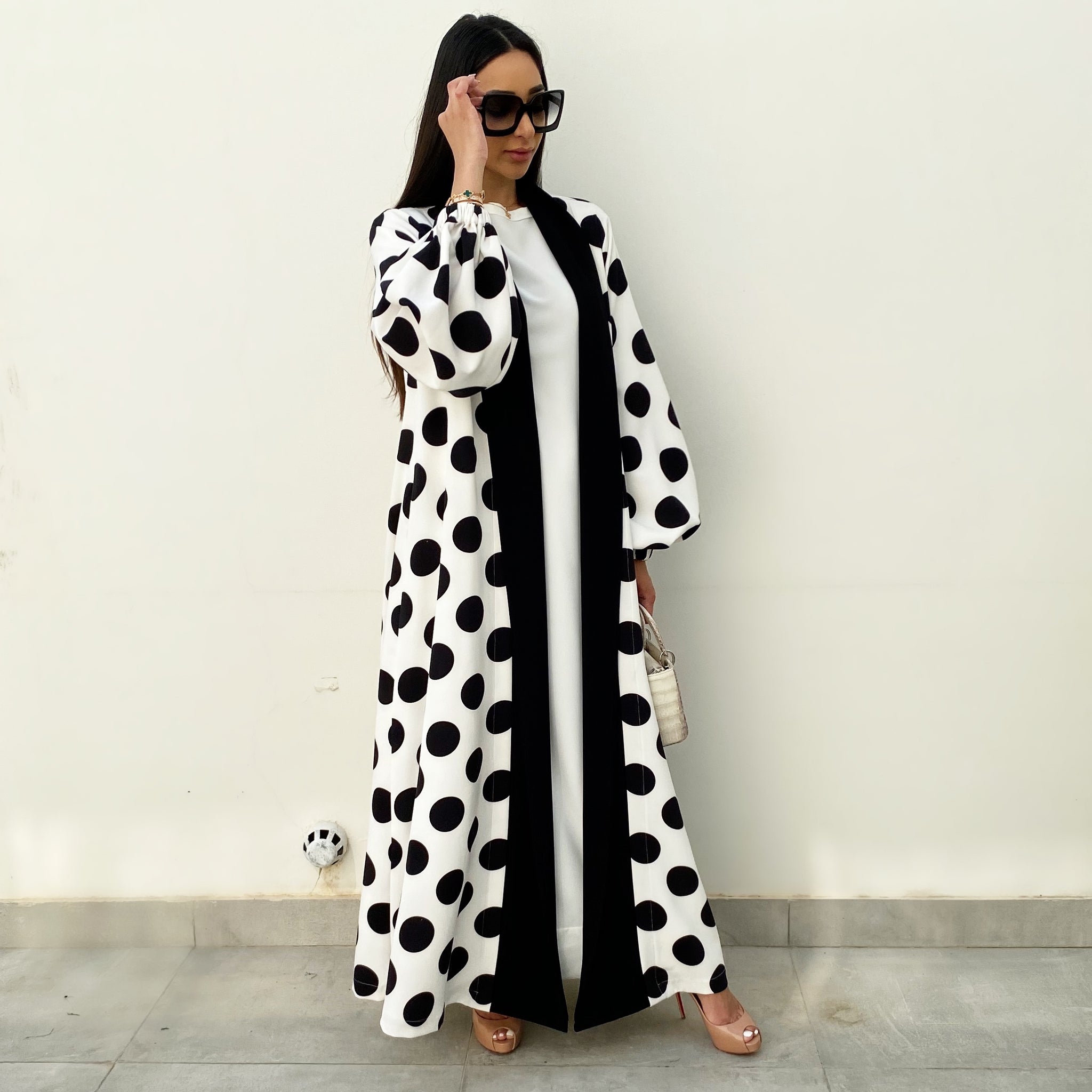 AW20 DOTTY MONOCHROME POLA DOT ABAYA
