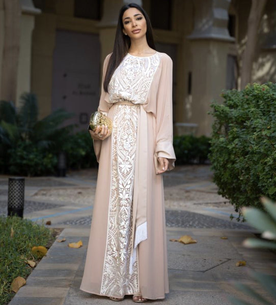 RAM19 BEIGE ALIYA KAFTAN DRESS