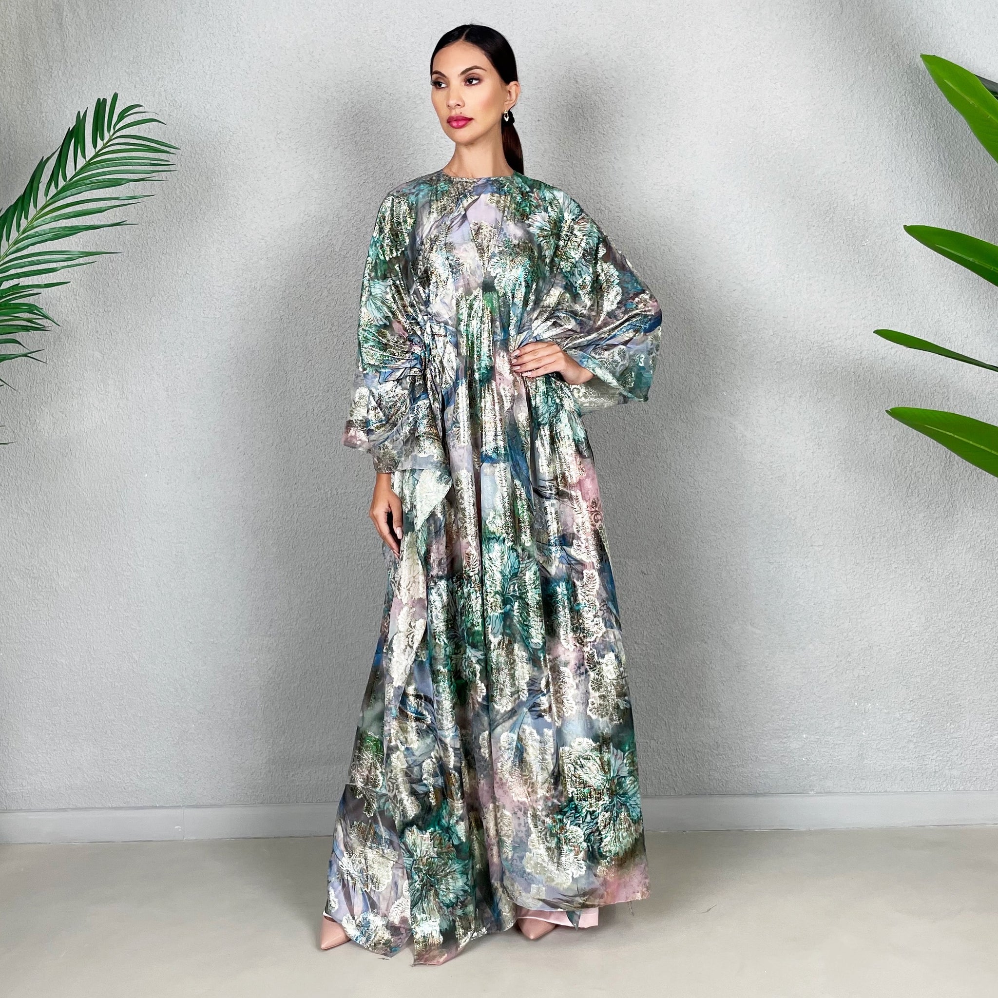 RAM22 FRENCH LAMÉ CHIFFON KAFTAN
