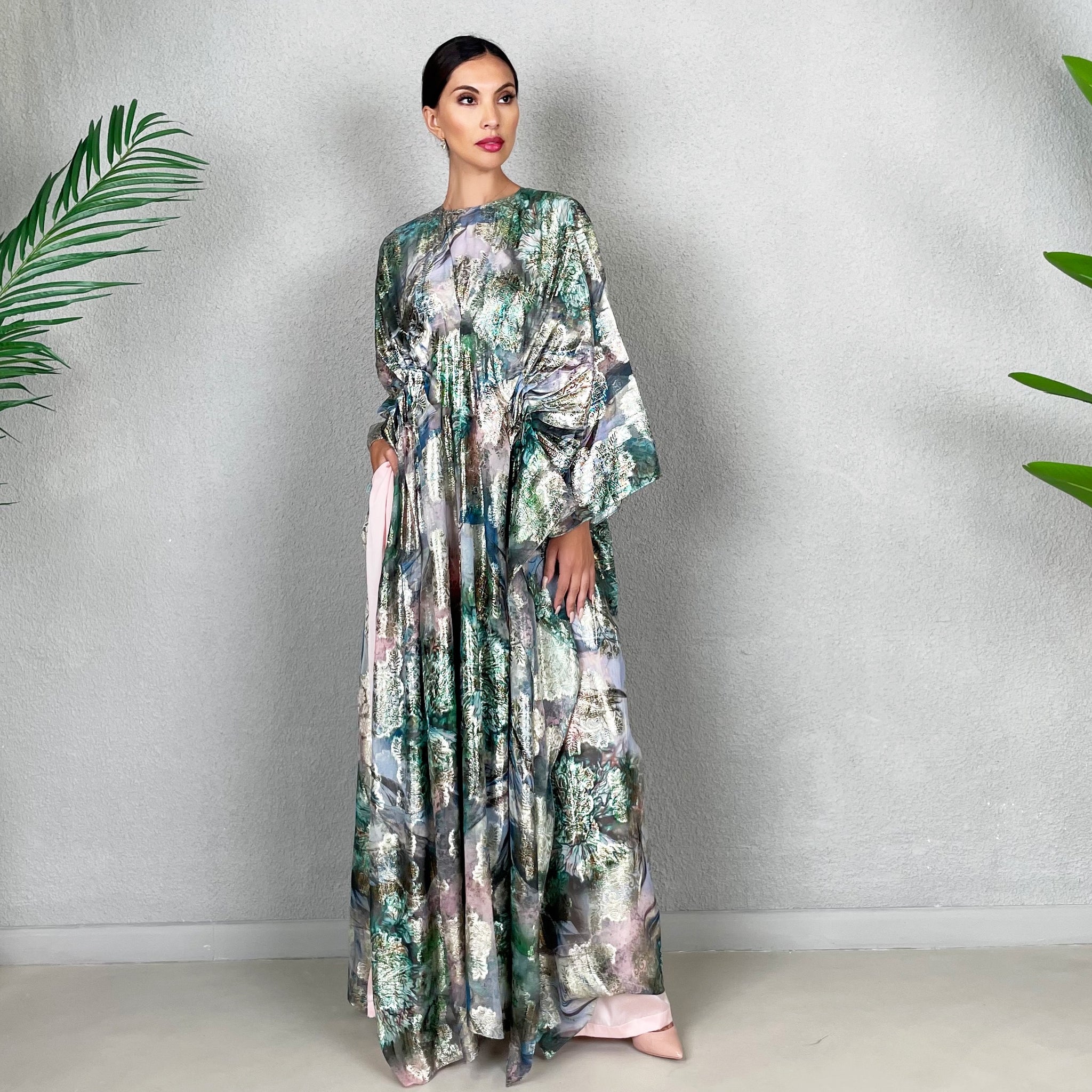 RAM22 FRENCH LAMÉ CHIFFON KAFTAN
