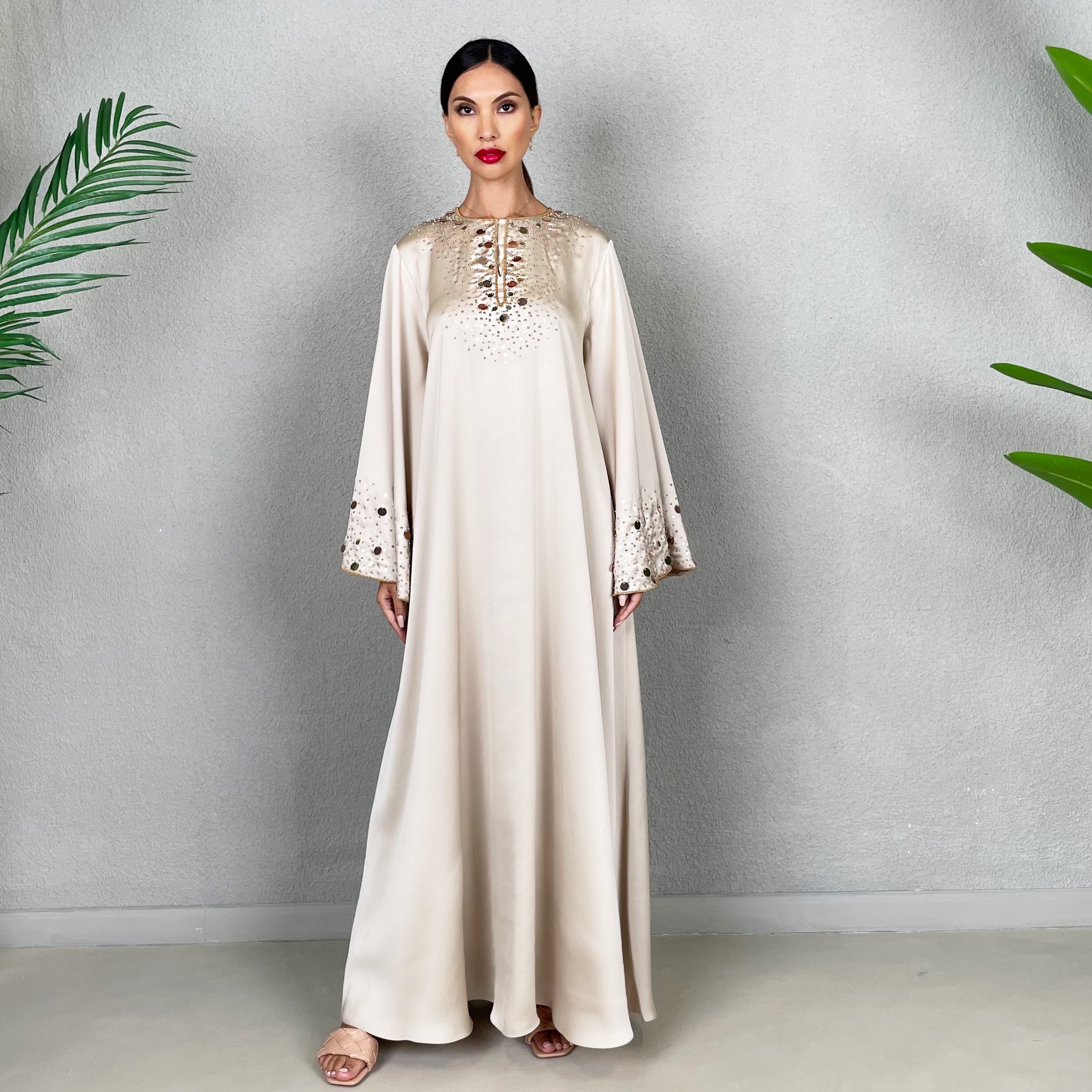 RAM22 LAMIA BUTTERFLY DRESS BEIGE