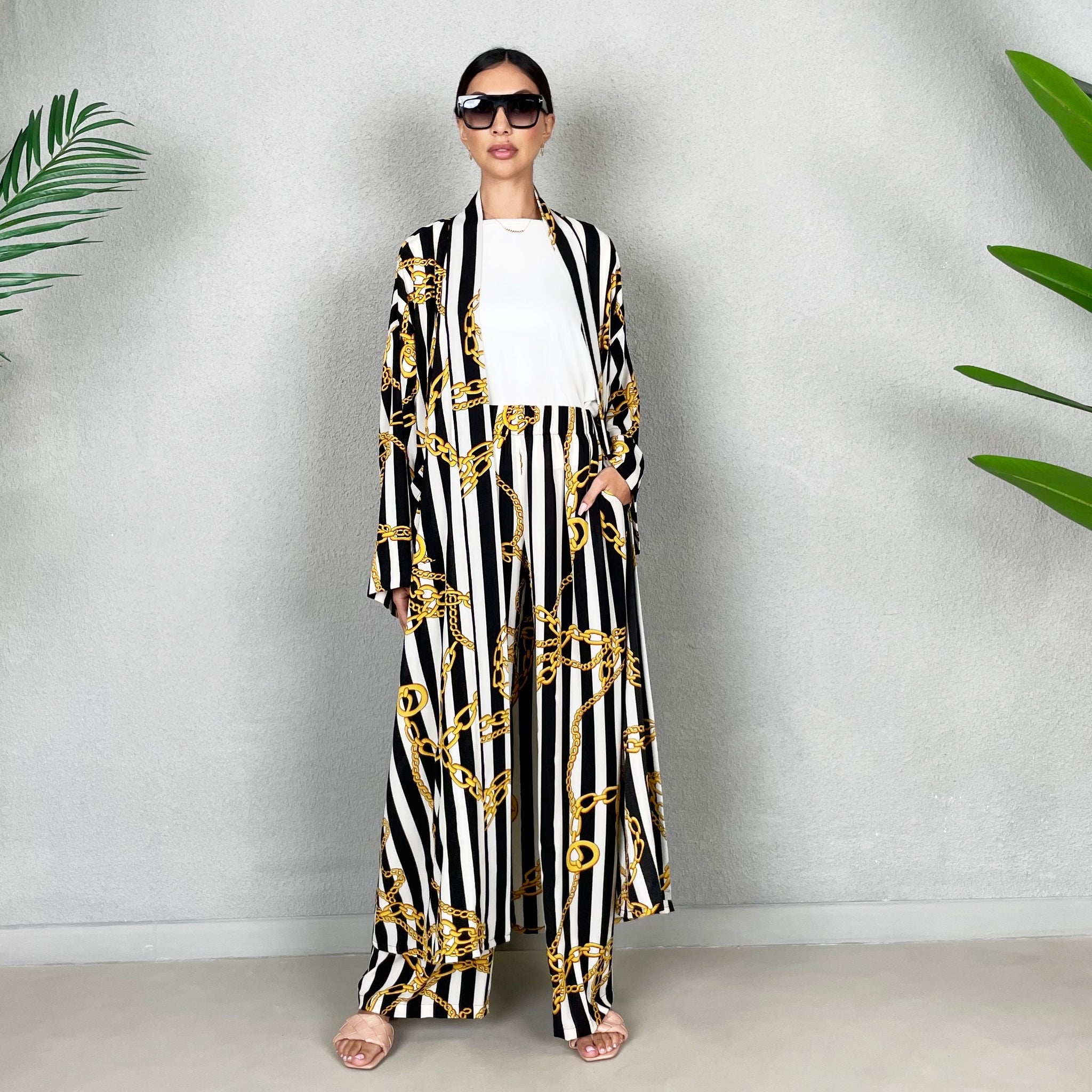 RAM22 3 PIECE STRIPES KIMONO SET