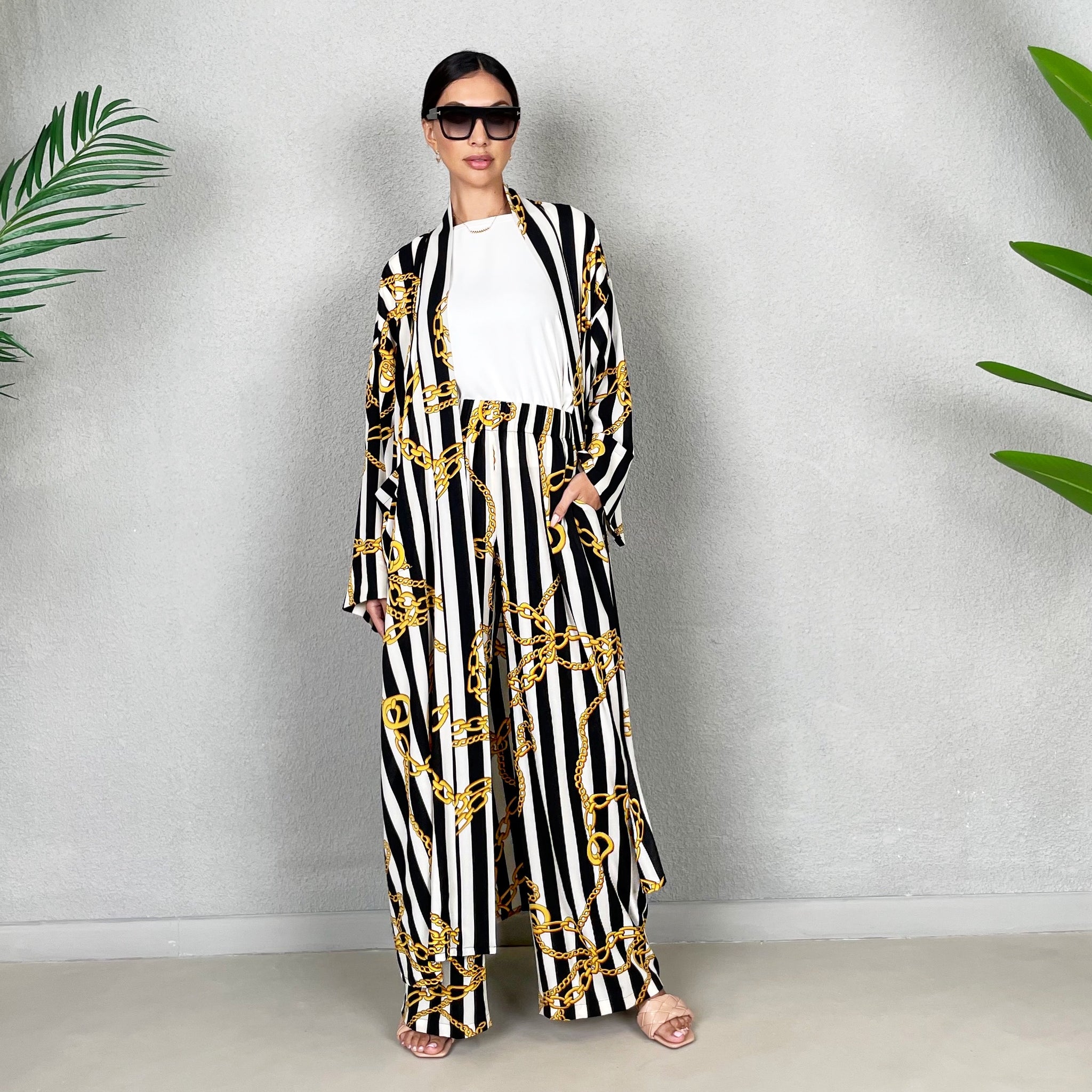 RAM22 3 PIECE STRIPES KIMONO SET