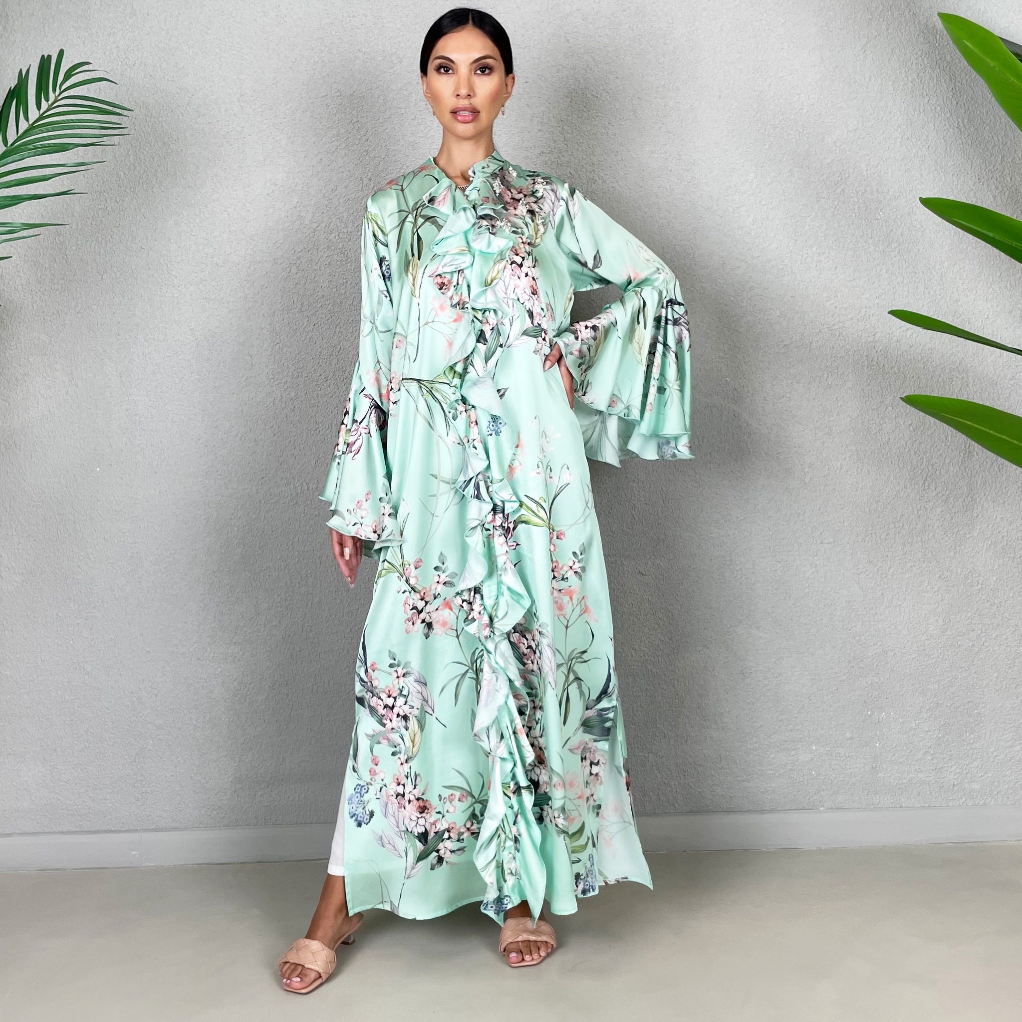 RAM22 SAKURA AMAL PRINTED SHIRT DRESS