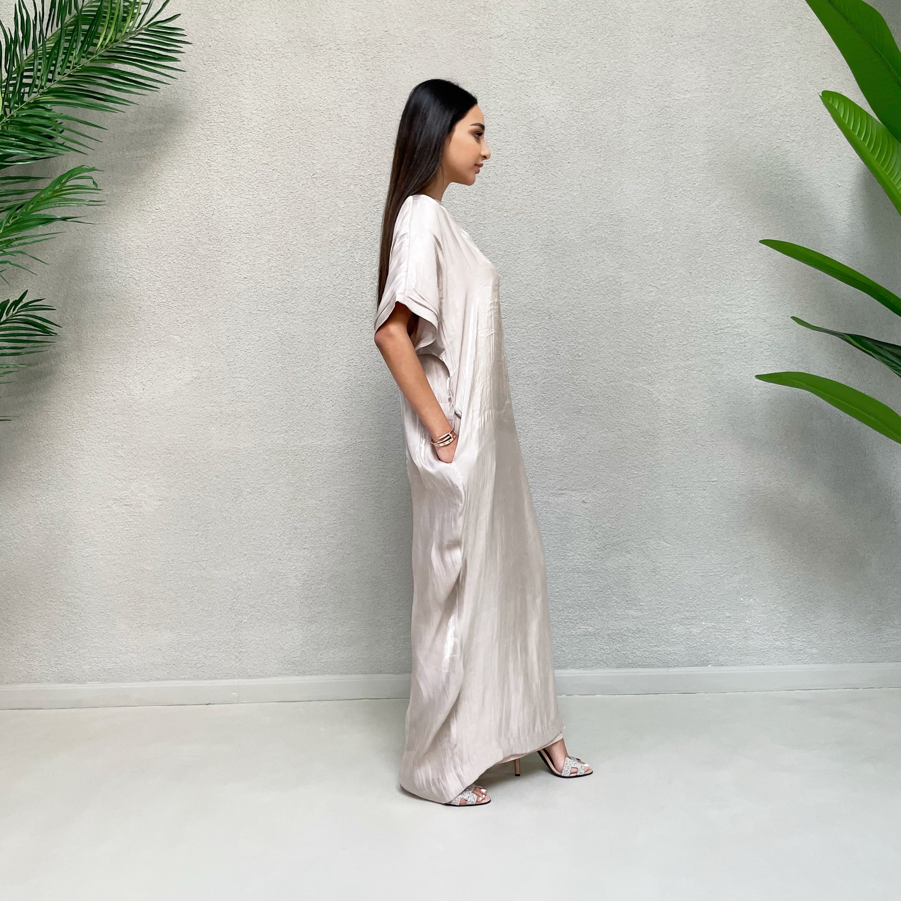 AW 21 GREY NOORA ORGANZA T SHIRT DRESS