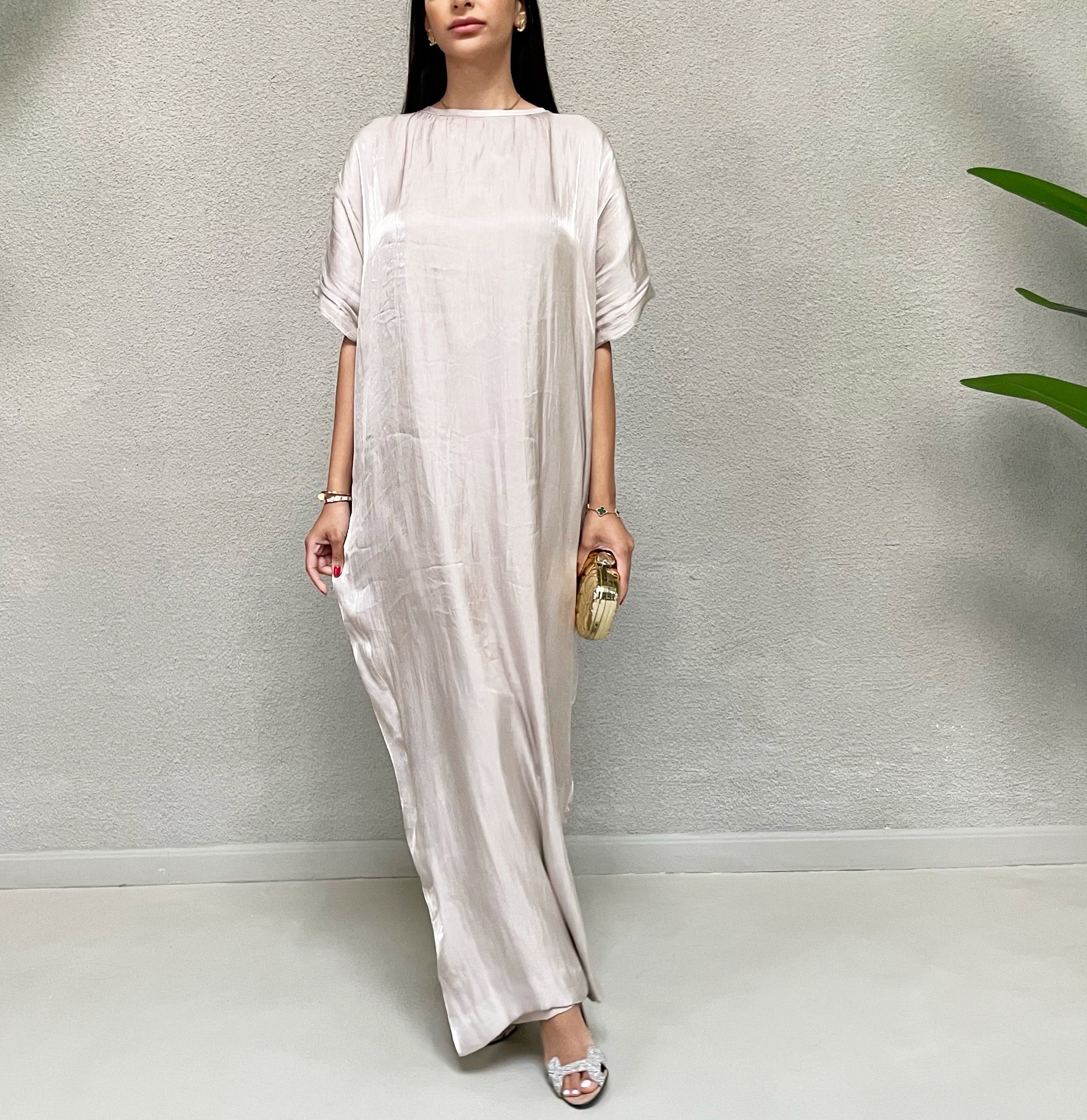 AW 21 GREY NOORA ORGANZA T SHIRT DRESS