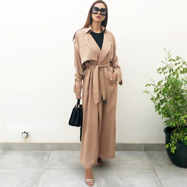 AW19 CAMEL TRENCH ABAYA