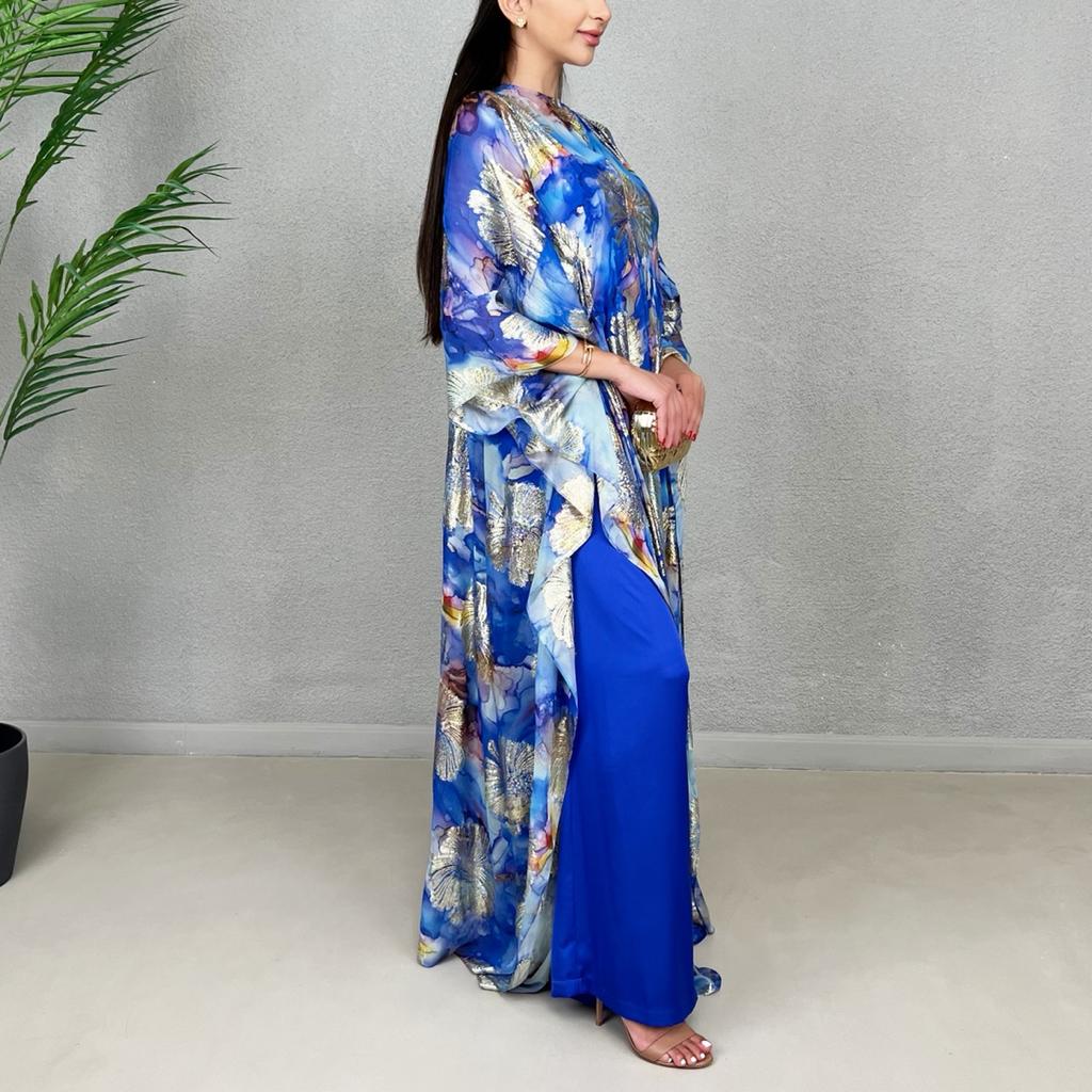 SS22 ROYAL LAMÉ CHIFFON KAFTAN