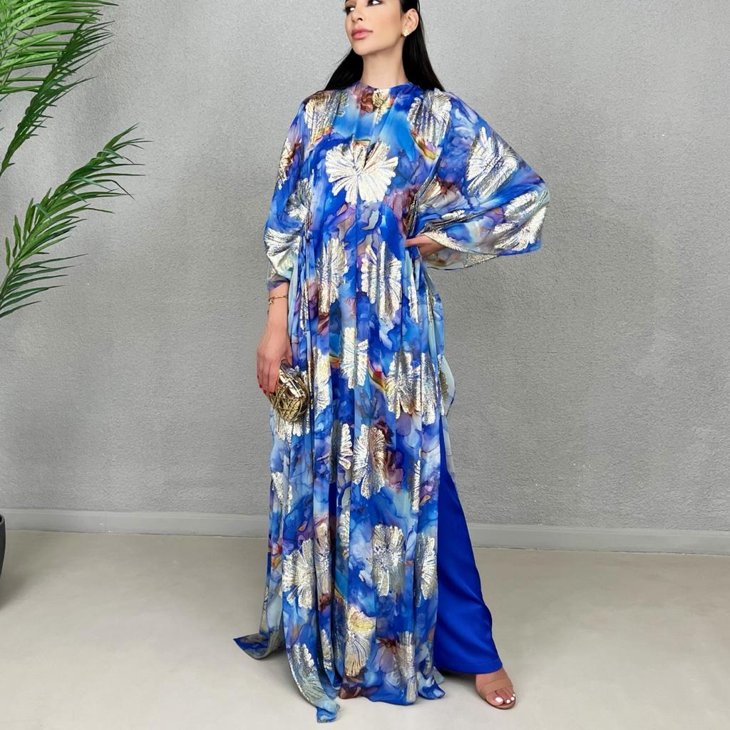 SS22 ROYAL LAMÉ CHIFFON KAFTAN