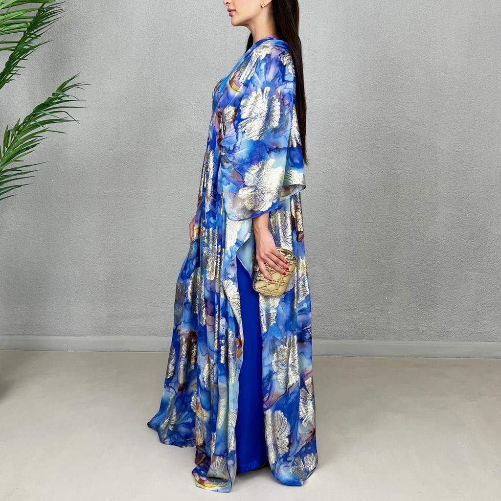 SS22 ROYAL LAMÉ CHIFFON KAFTAN