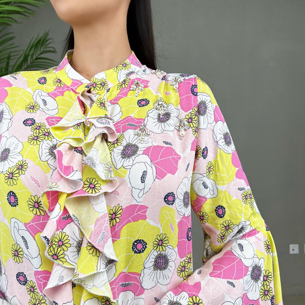 SS22 FLORAL PRINT AMAL SUMMER SHIRT DRESS