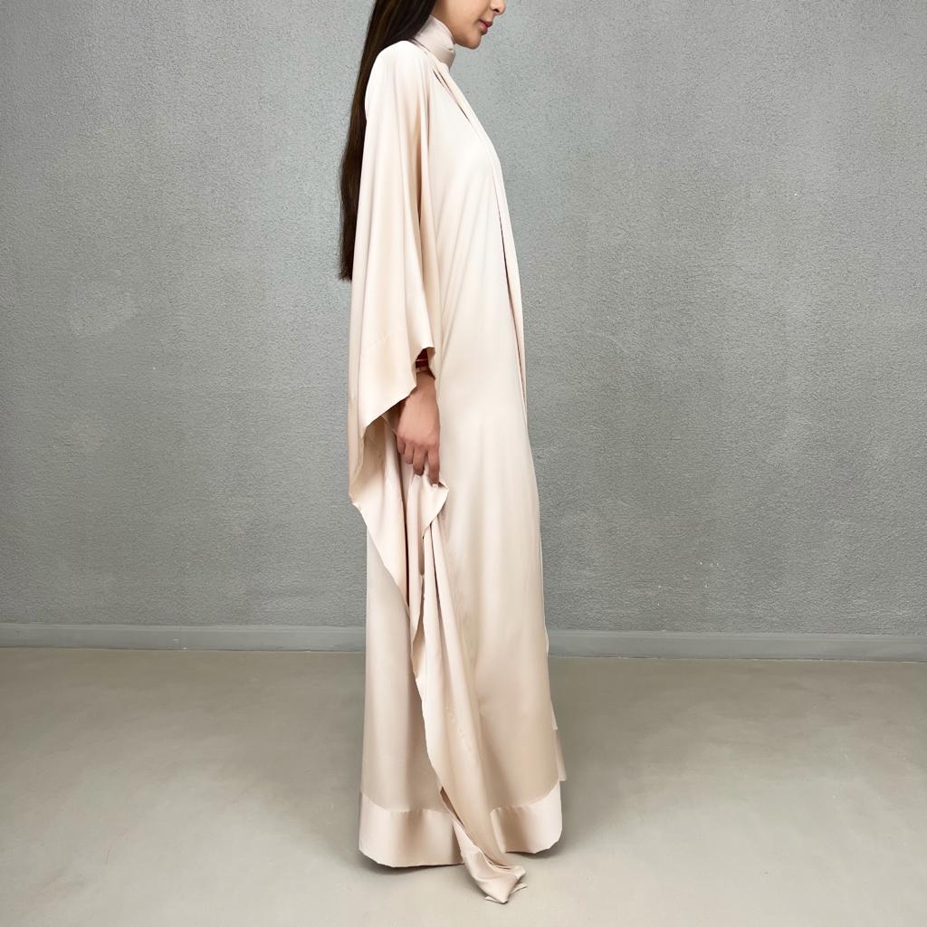 SS22 BEIGE SILK SATIN KAFTAN
