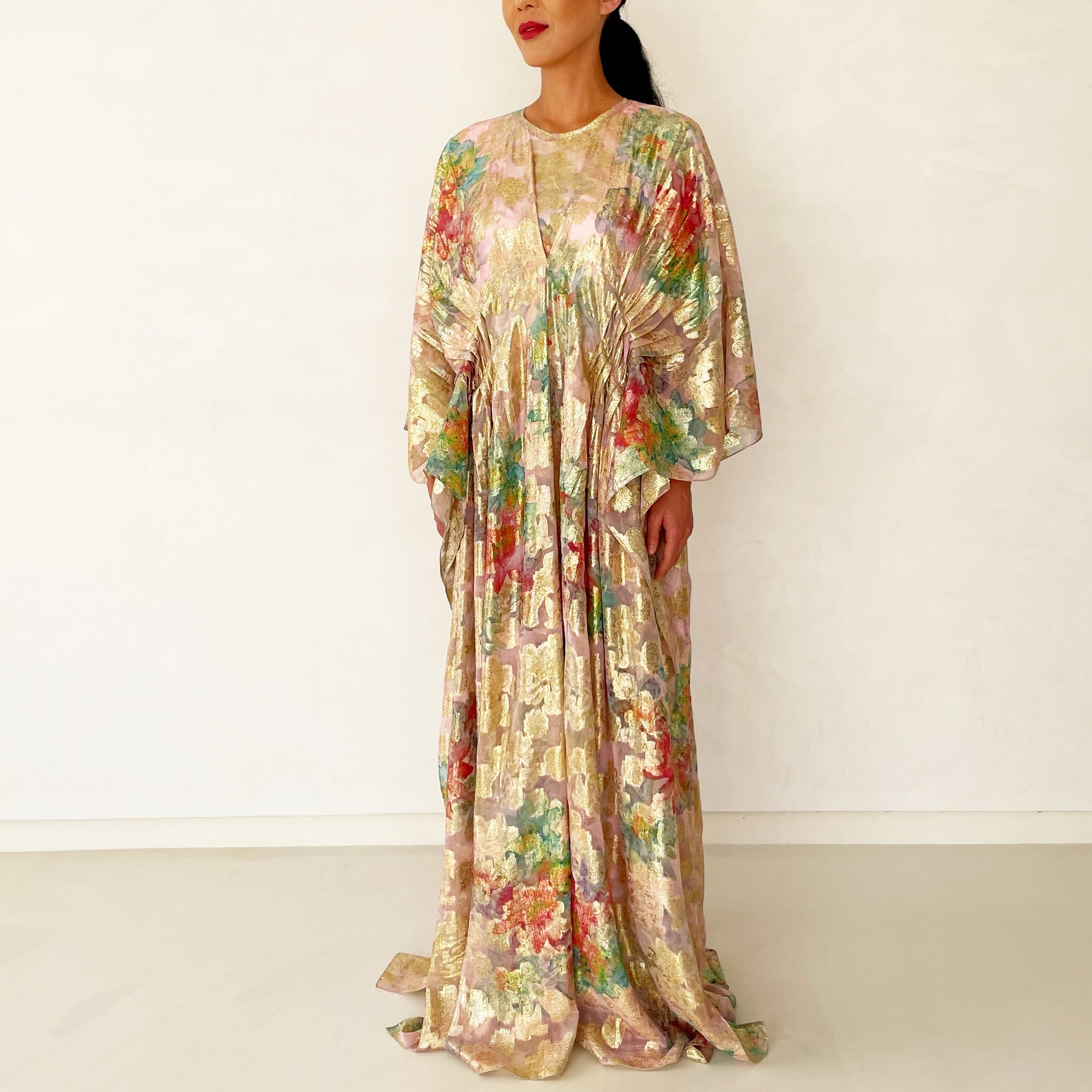 RAM22 VIBRANT FRENCH LAMÉ CHIFFON KAFTAN