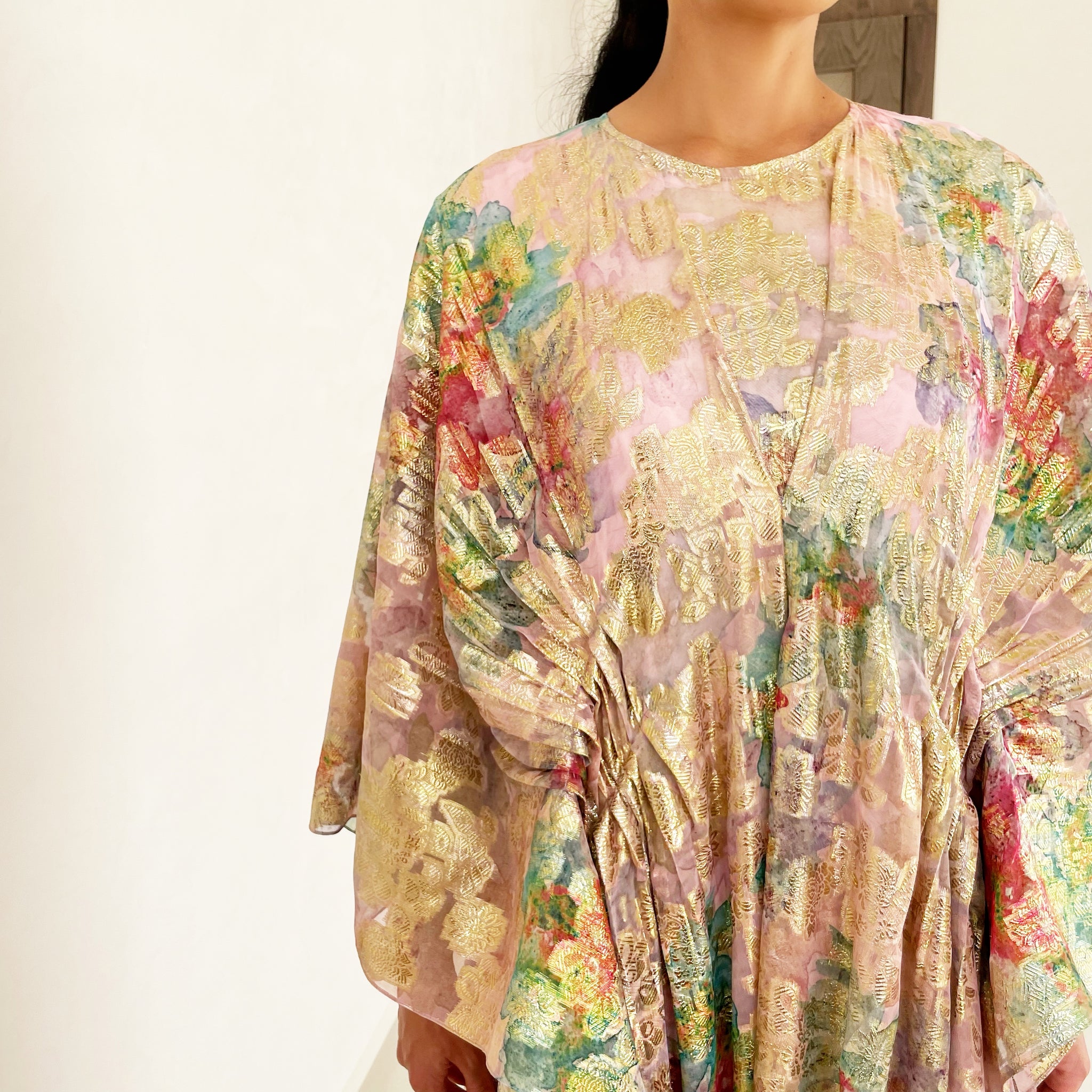 RAM22 VIBRANT FRENCH LAMÉ CHIFFON KAFTAN