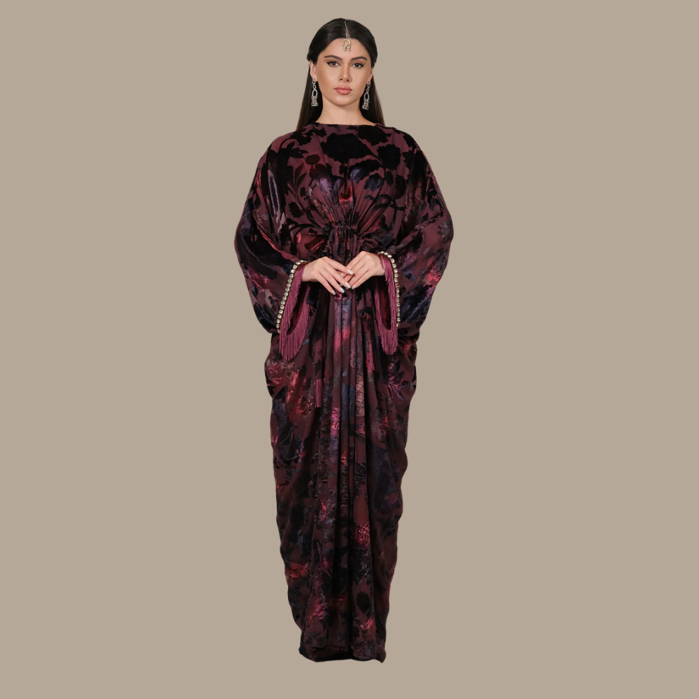 RAM25 ELISSE WINE DEVORE KAFTAN
