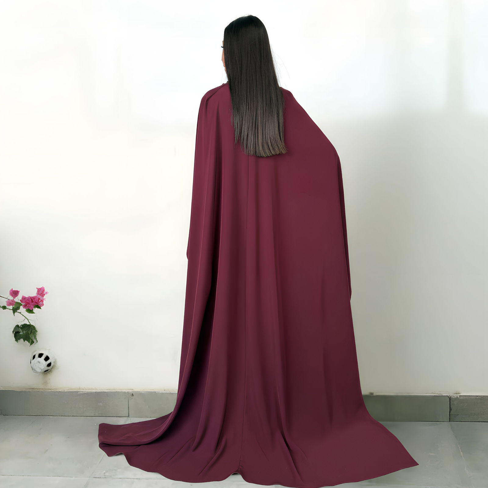 RAM26 FELIZ BURGUNDY DRAPE DRESS