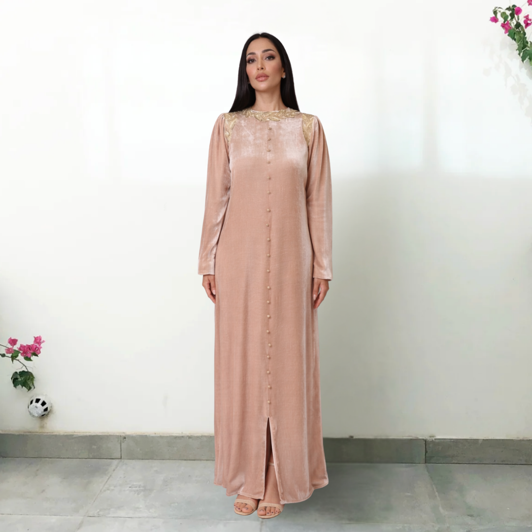 RAM26 BLUSH VELVET DRESS
