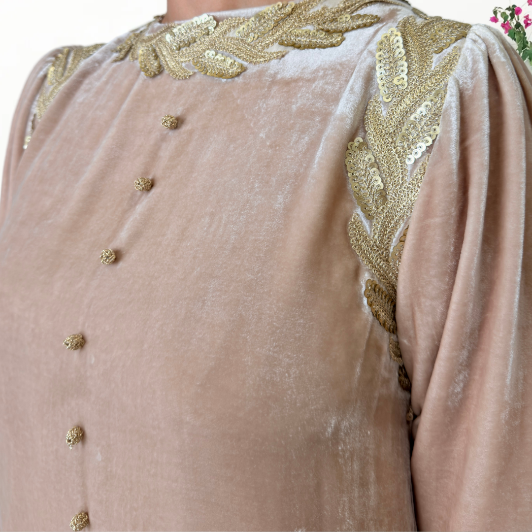 RAM26 BLUSH VELVET DRESS