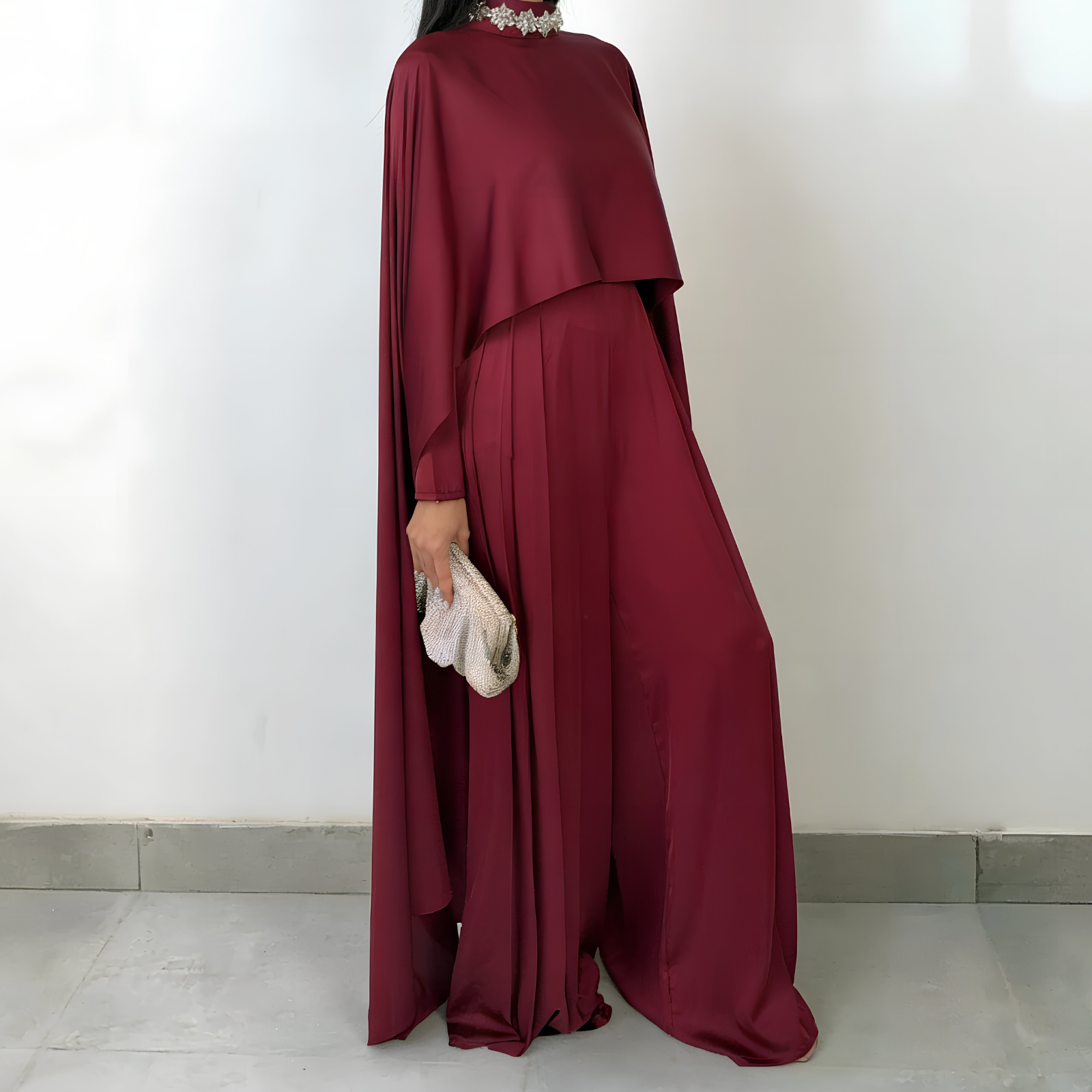 RAM26 BURGUNDY SHIMA JUMP SUIT