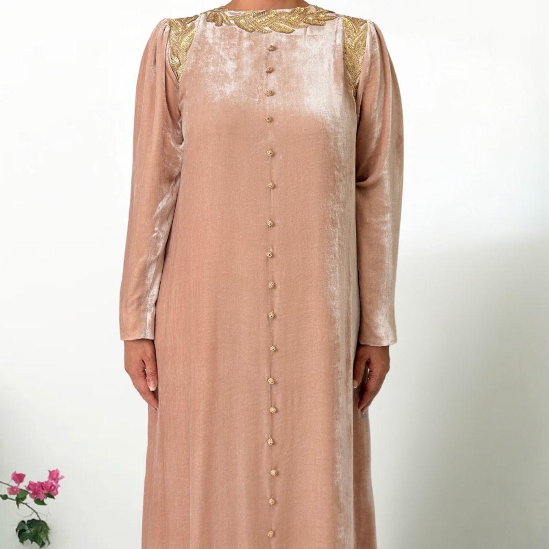 RAM26 BLUSH VELVET DRESS