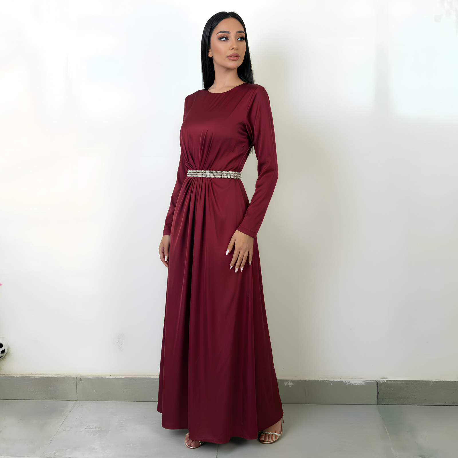 RAM26 BURGUNDY GINA DRESS