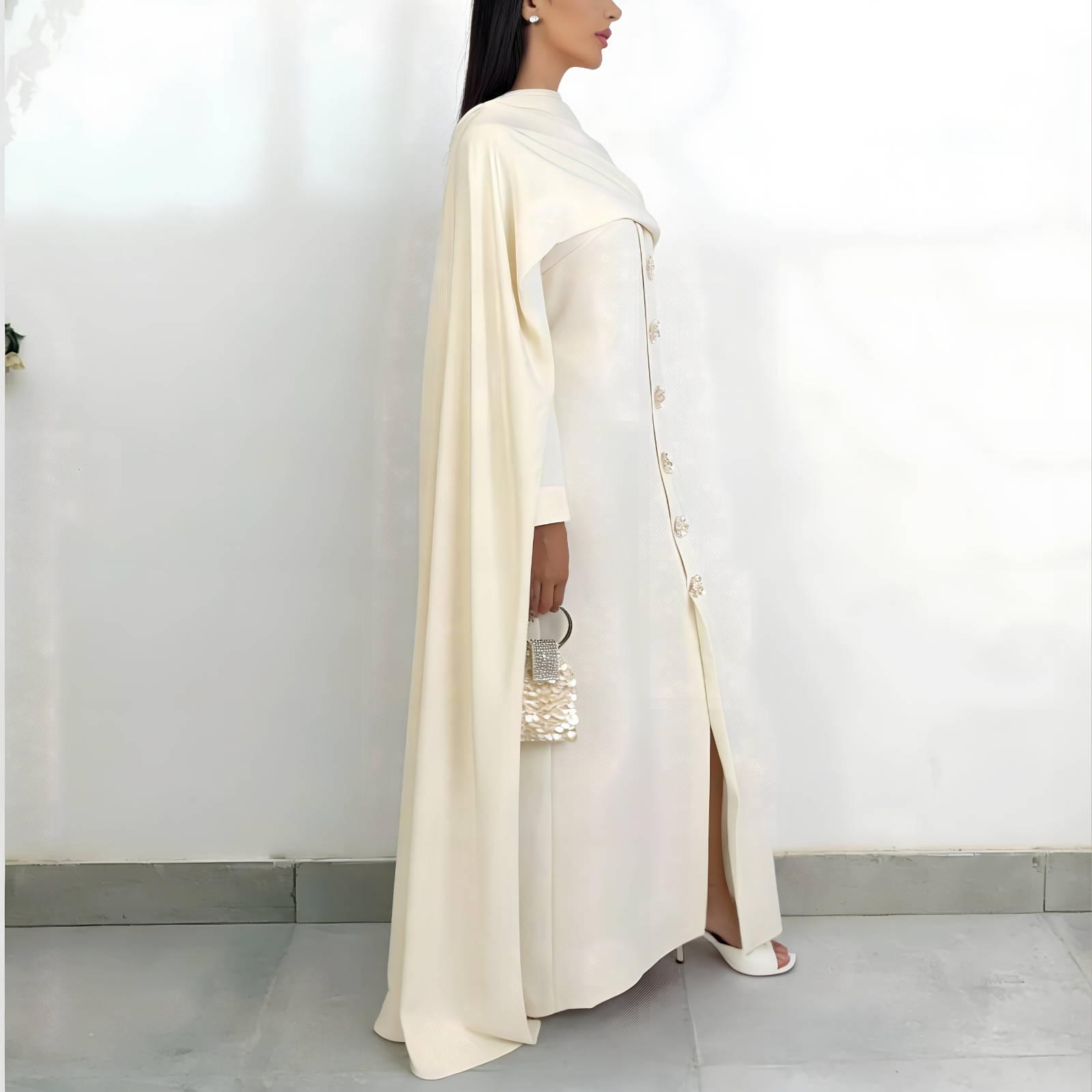 RAM26 ELLA CREAM SHAWL DRESS