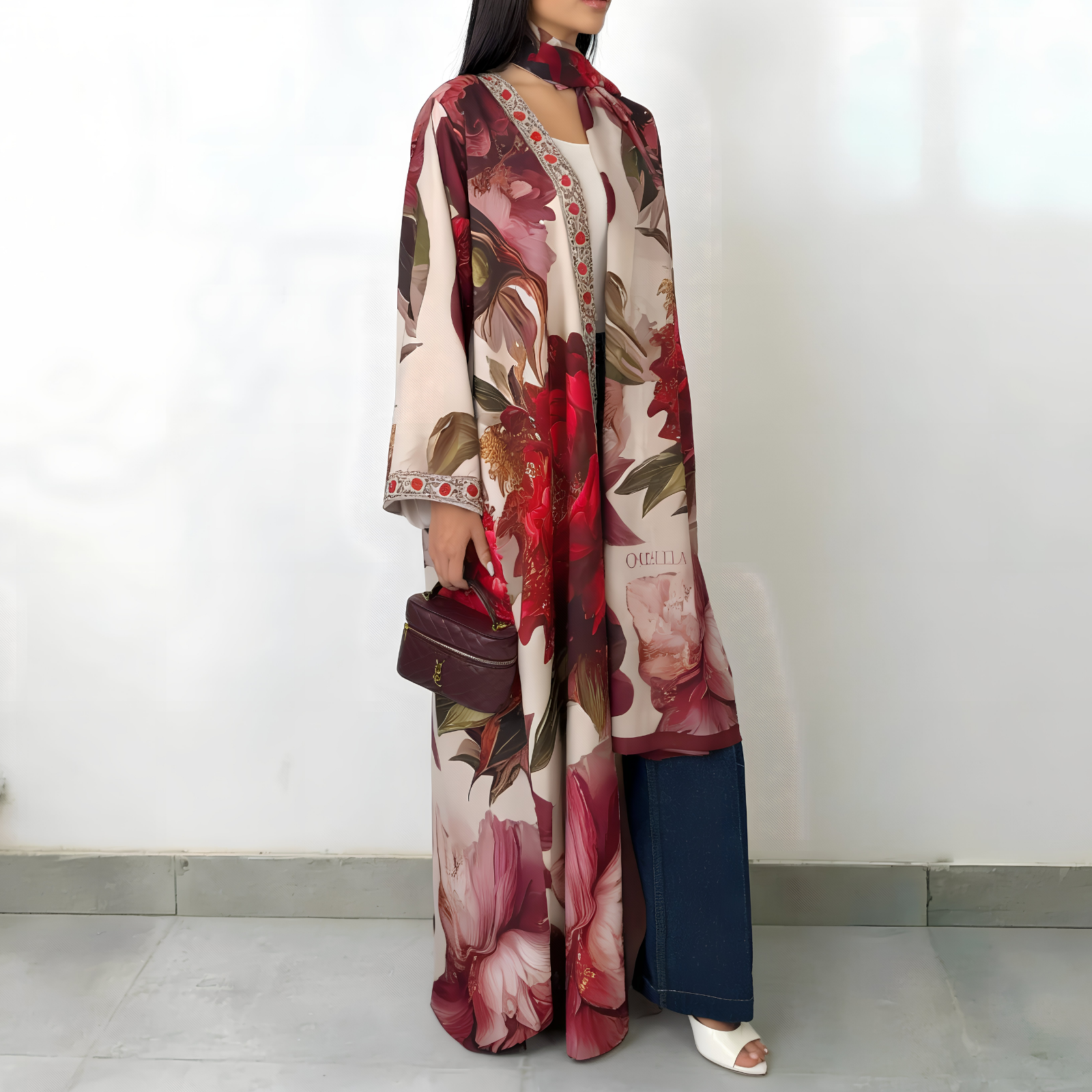 RAM26 ROSY PRINT ABAYA