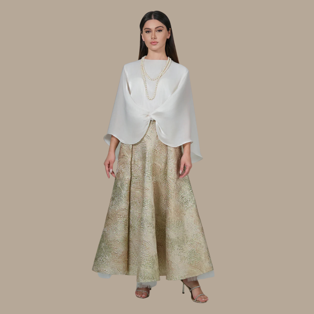 RAM25 SORAYA BROCADE SKIRT & BUTTERFLY TOP WITH KNOT