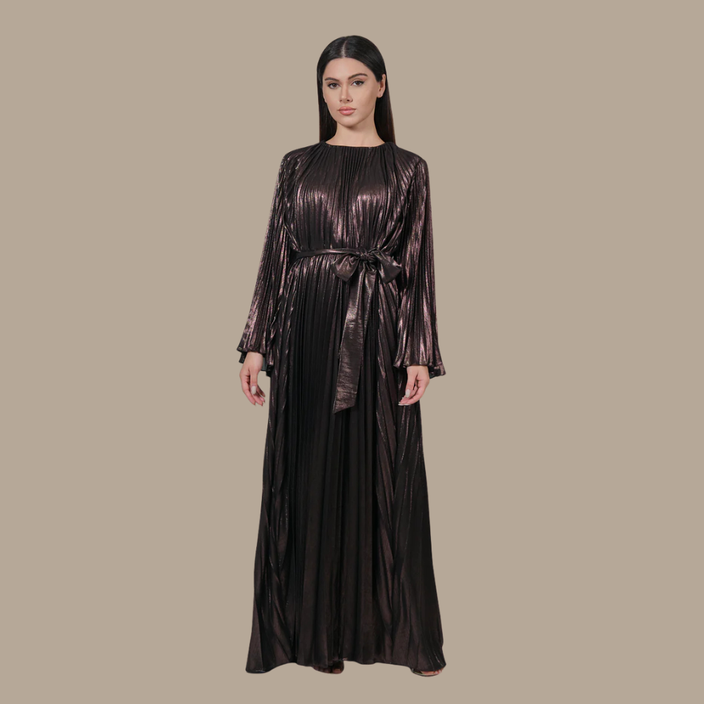 RAM25 BRONZE PLEATED DRESS