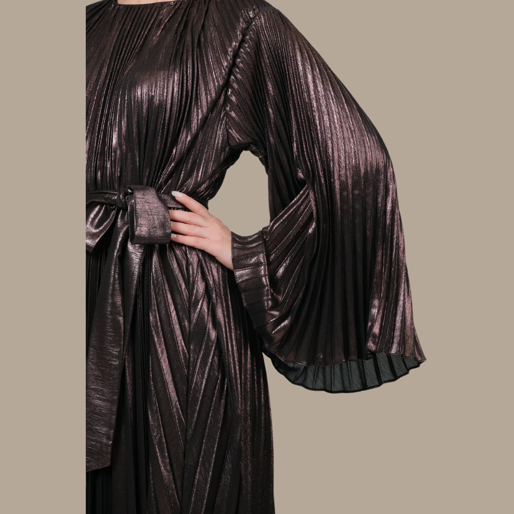 RAM25 BRONZE PLEATED DRESS