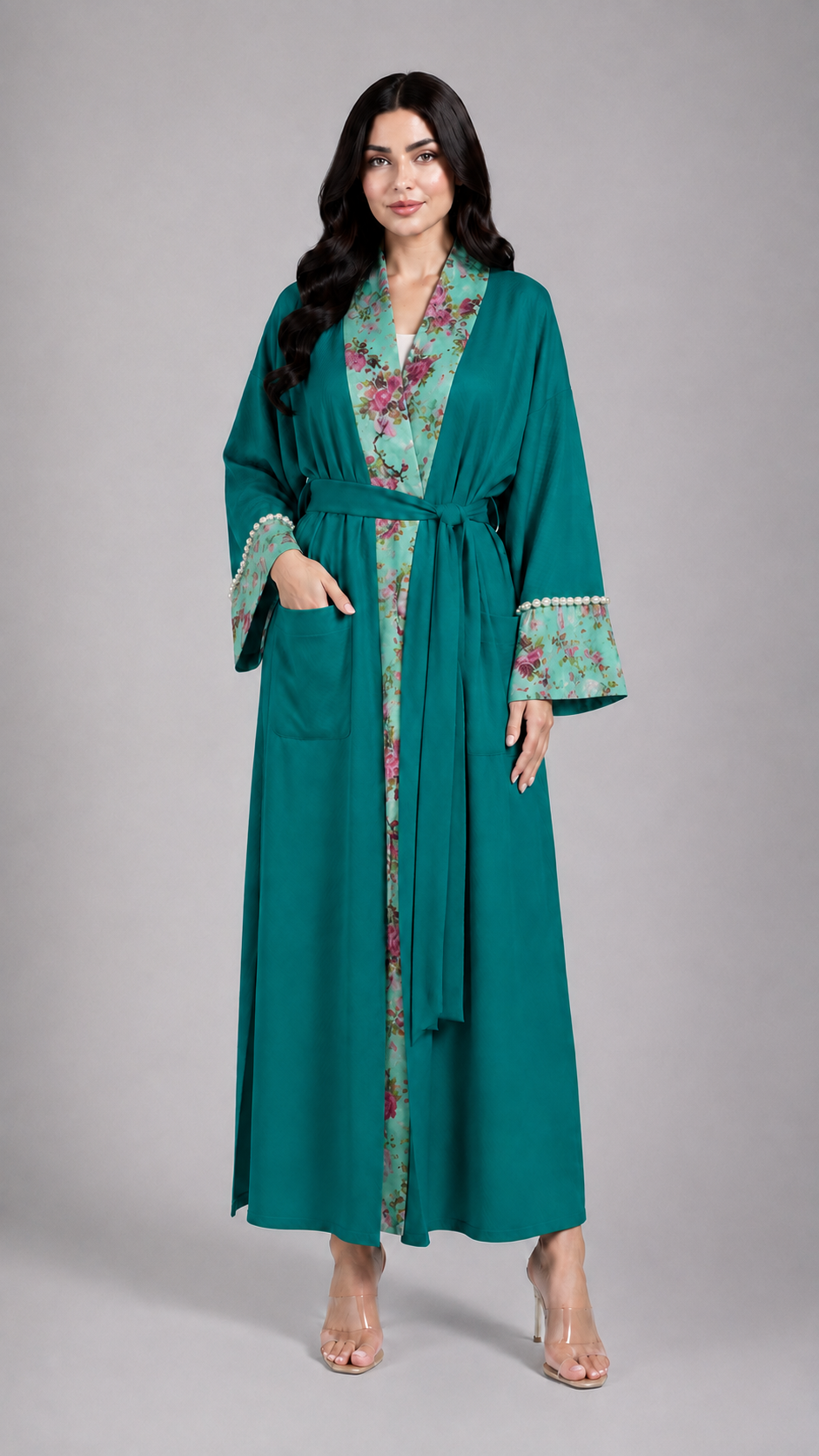 Green floral Elegance Robe