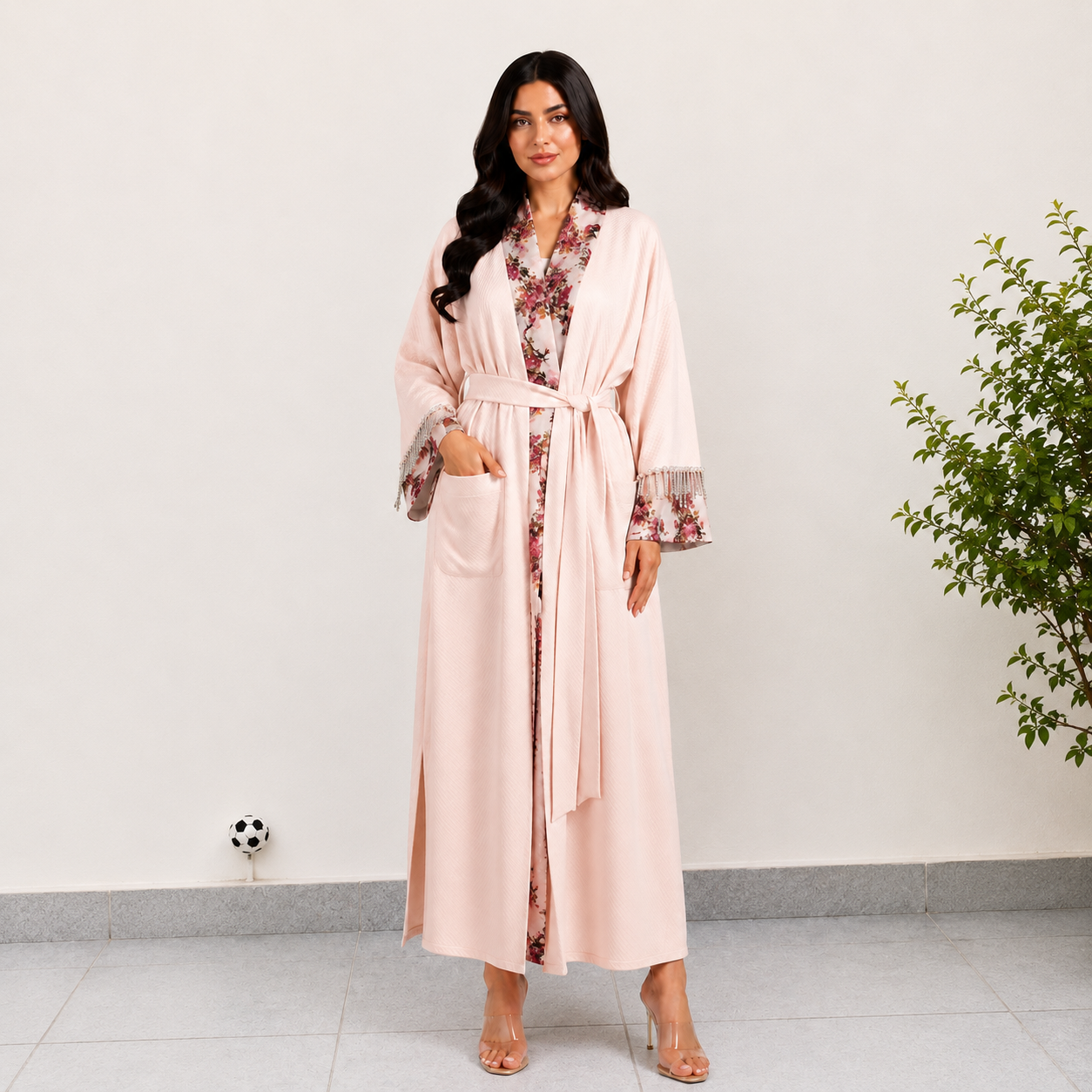 Pink floral Elegance Robe