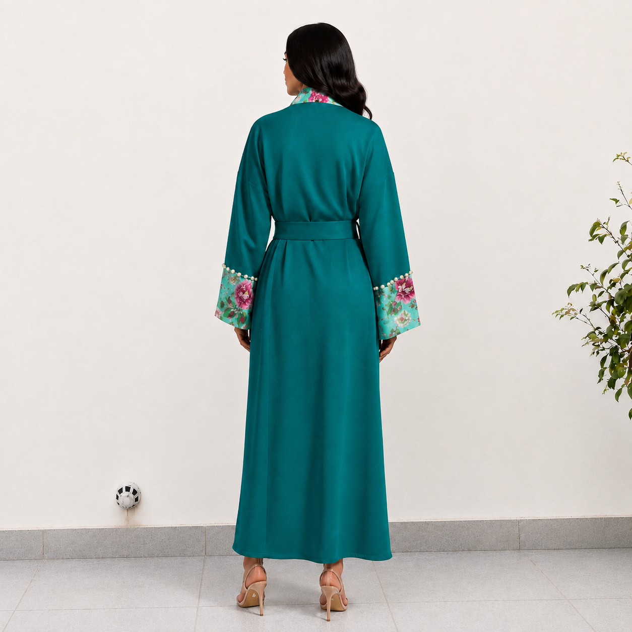 Green floral Elegance Robe