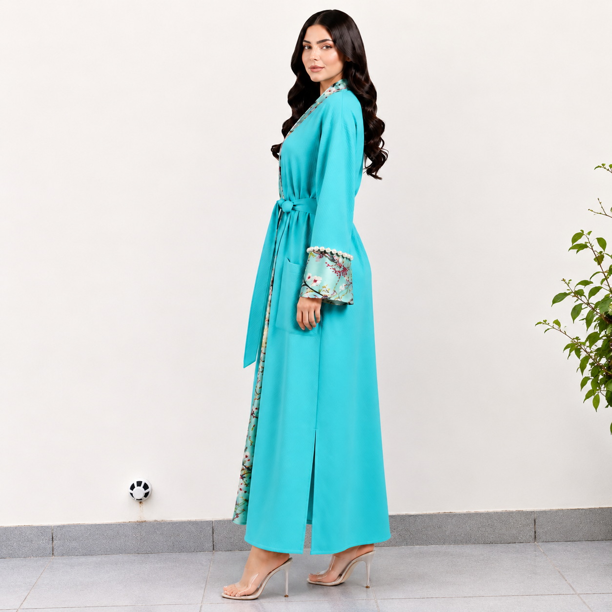Turquoise floral Elegance Robe
