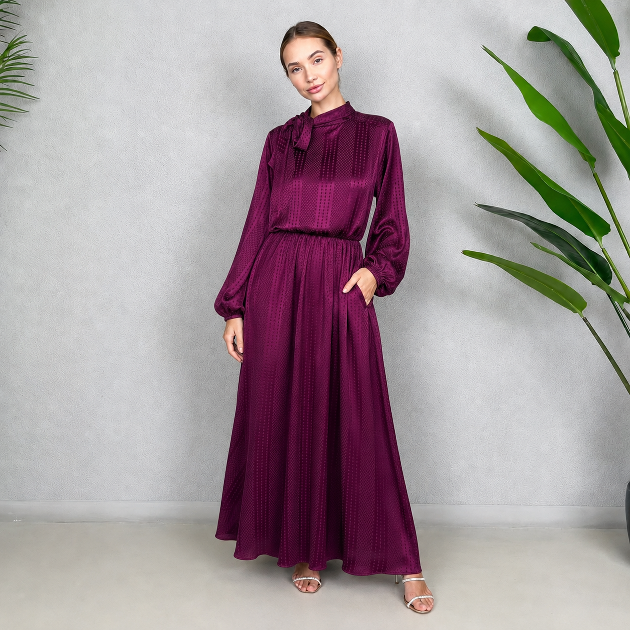 LINA PURPLE KAFTAN MAXI DRESS