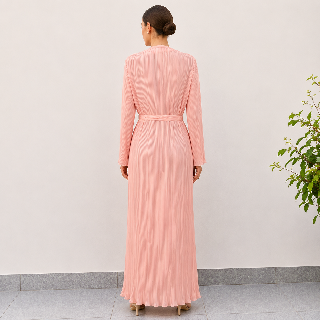 Stunning Pink Pleated Dress