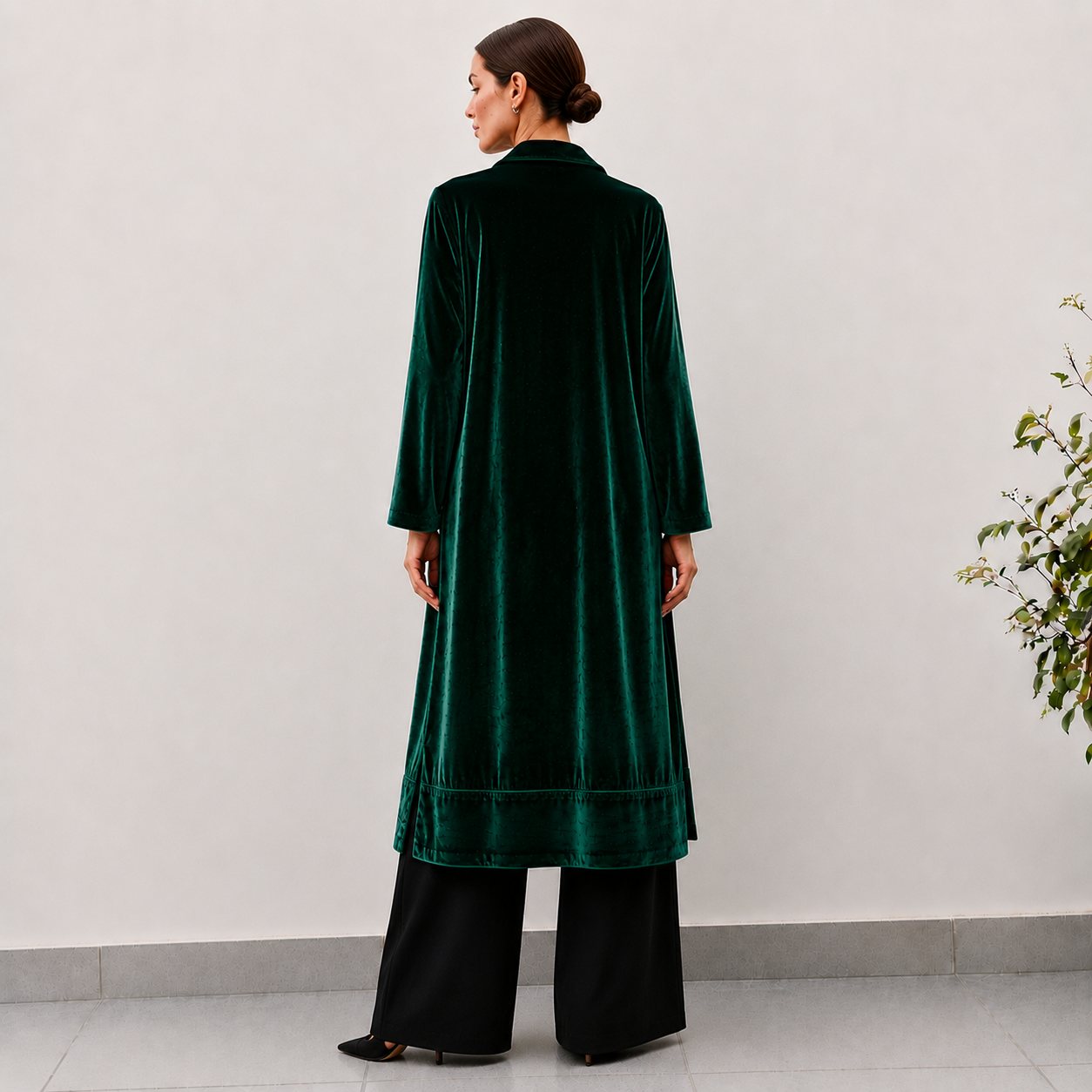 Silk Velvet Boho Shirt Dress