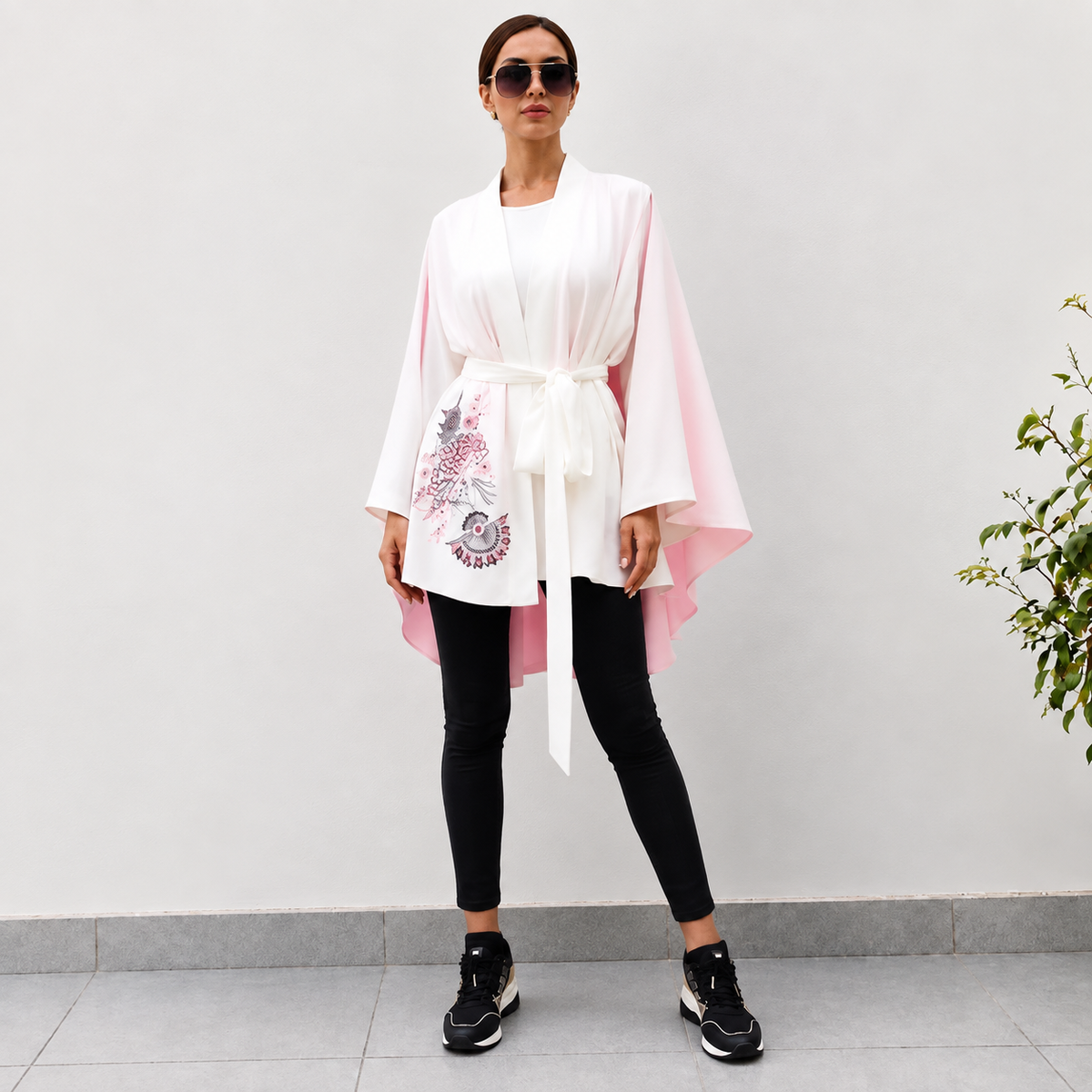 Liana Blush Pink Draped Kimono
