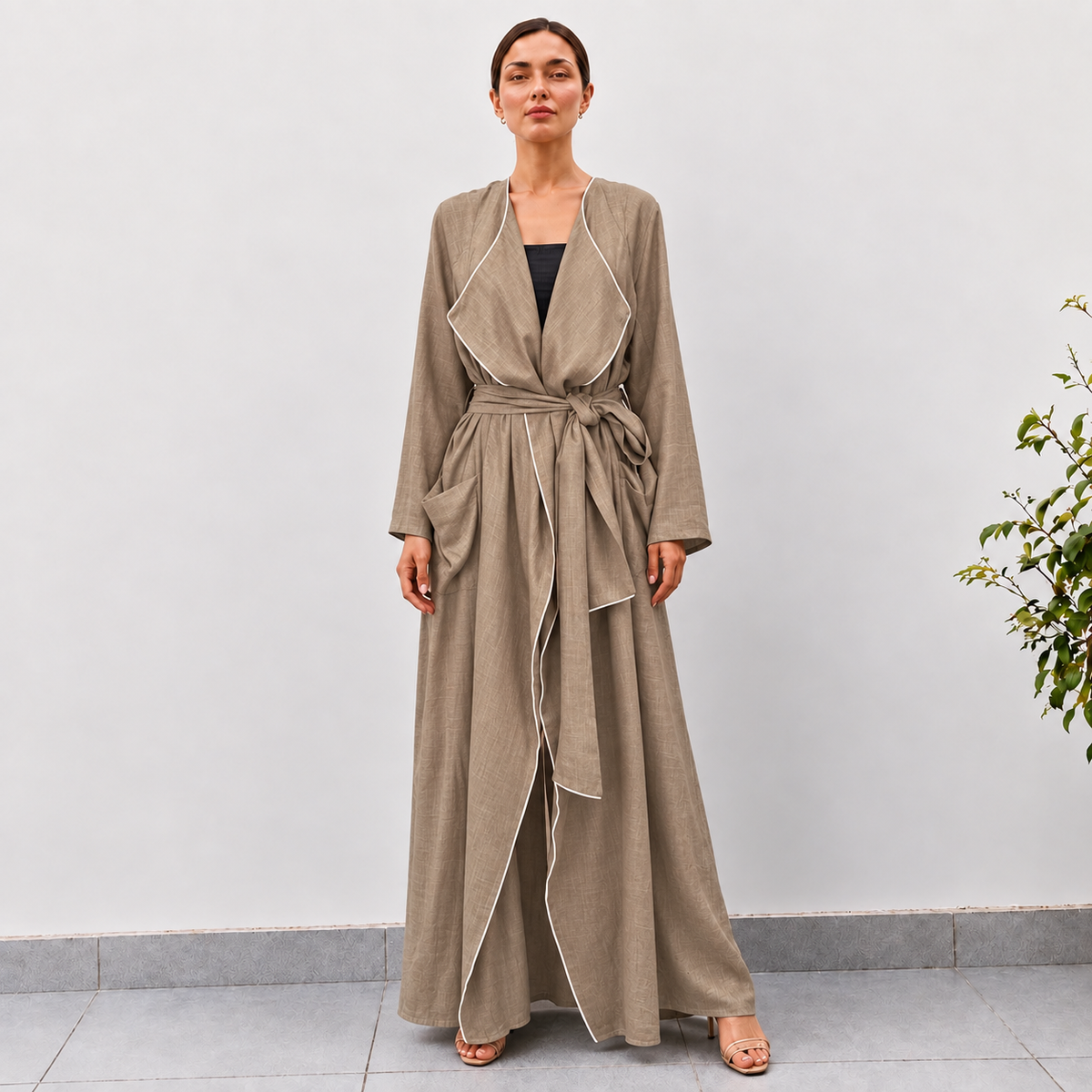 Mocha Wrap Maxi Dress