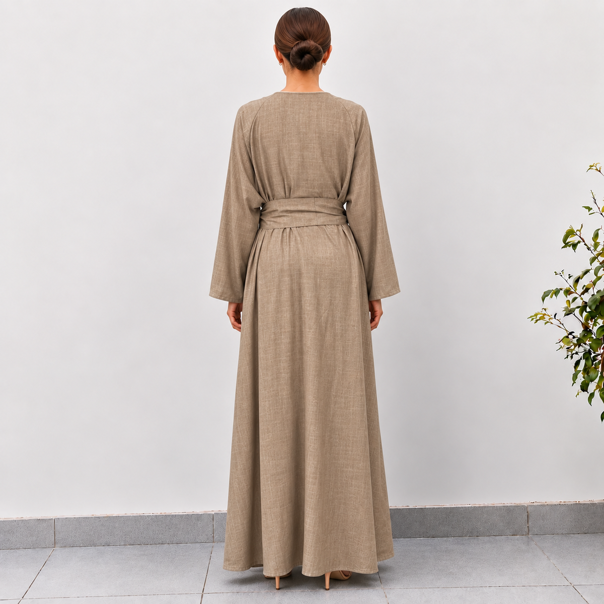 Mocha Wrap Maxi Dress