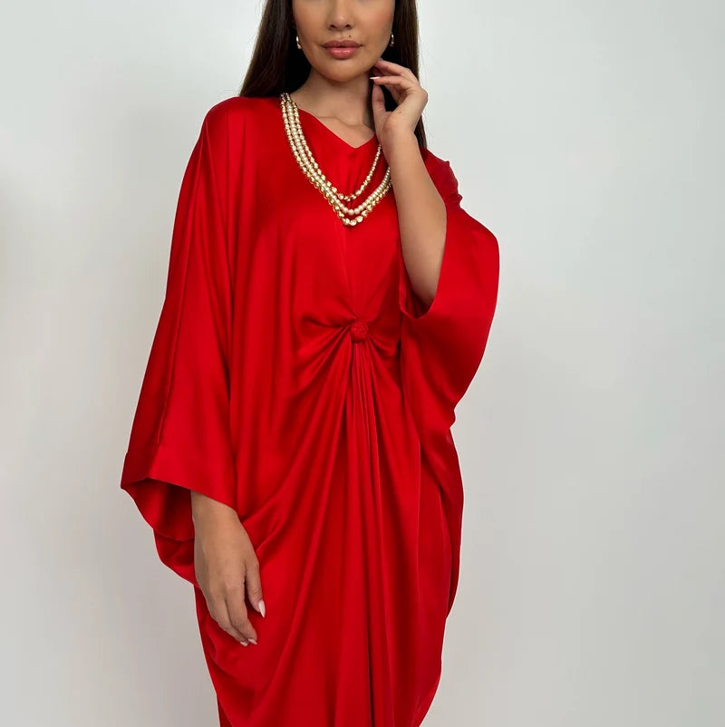 JAMILA SCARLET KNOT KAFTAN
