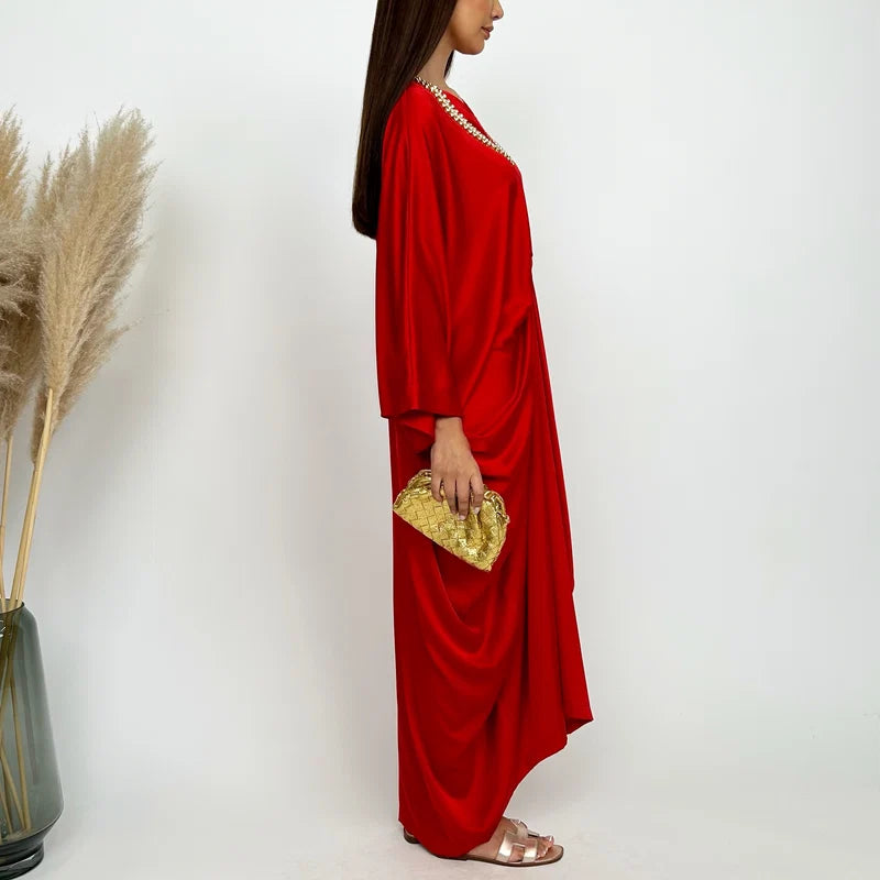 JAMILA SCARLET KNOT KAFTAN