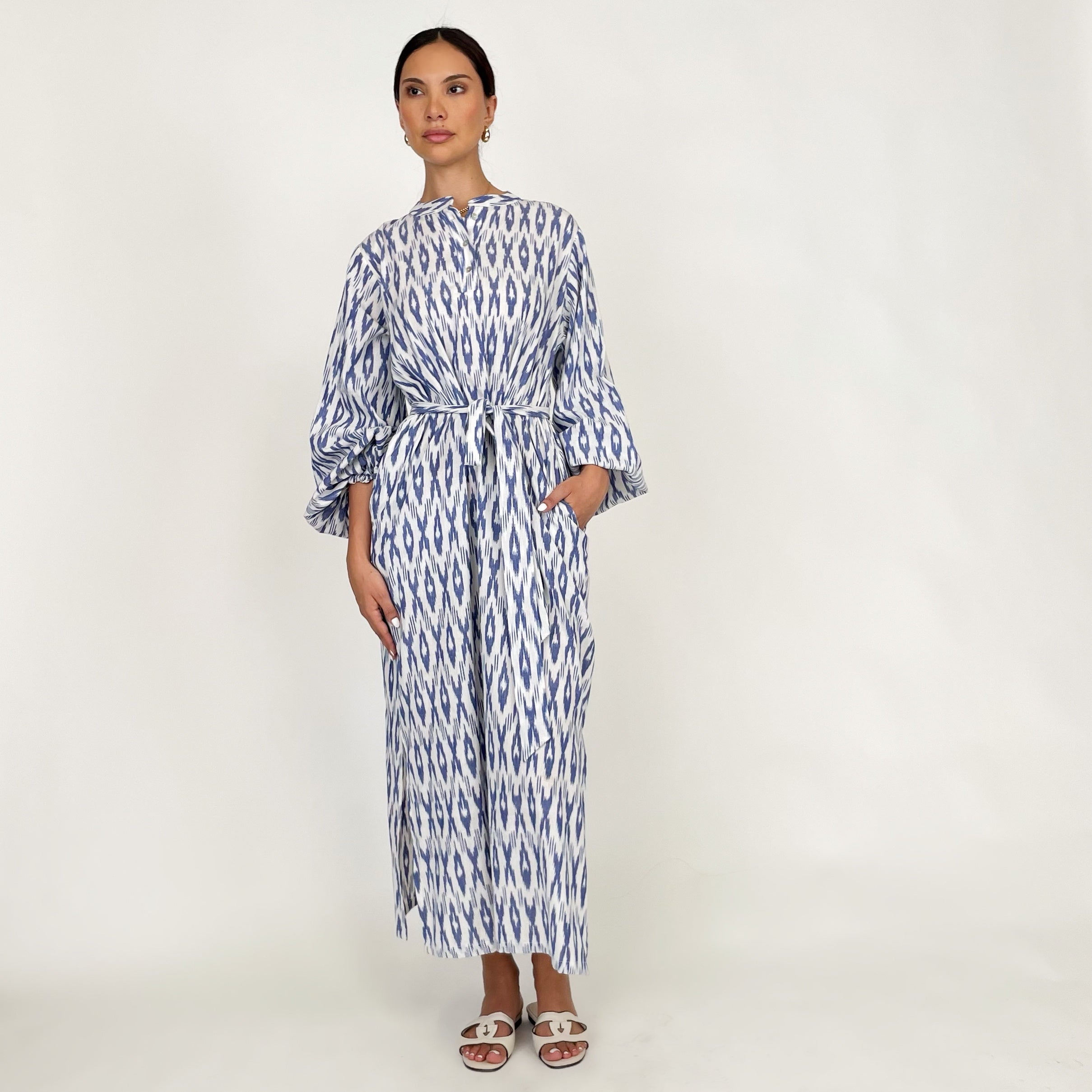 SS24 IKAT LINEN SUMMER DRESS