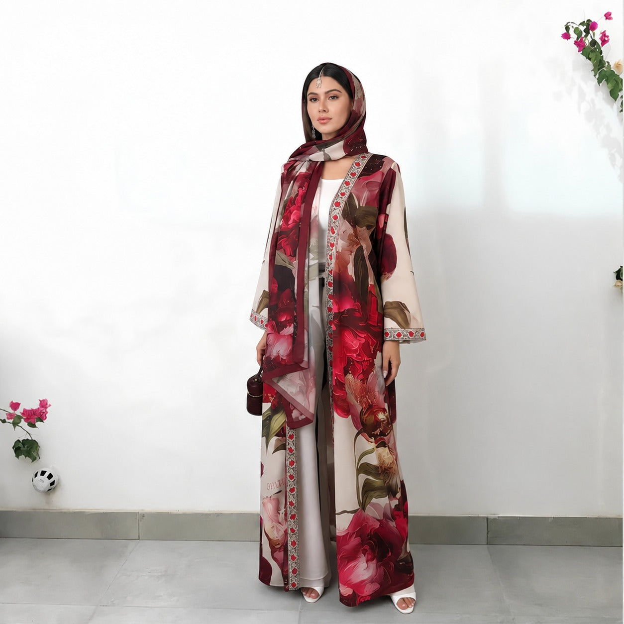 RAM26 ROSY PRINT ABAYA
