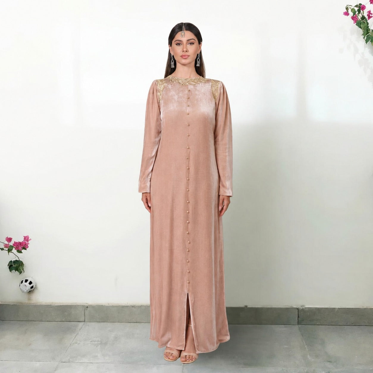 RAM26 BLUSH VELVET DRESS