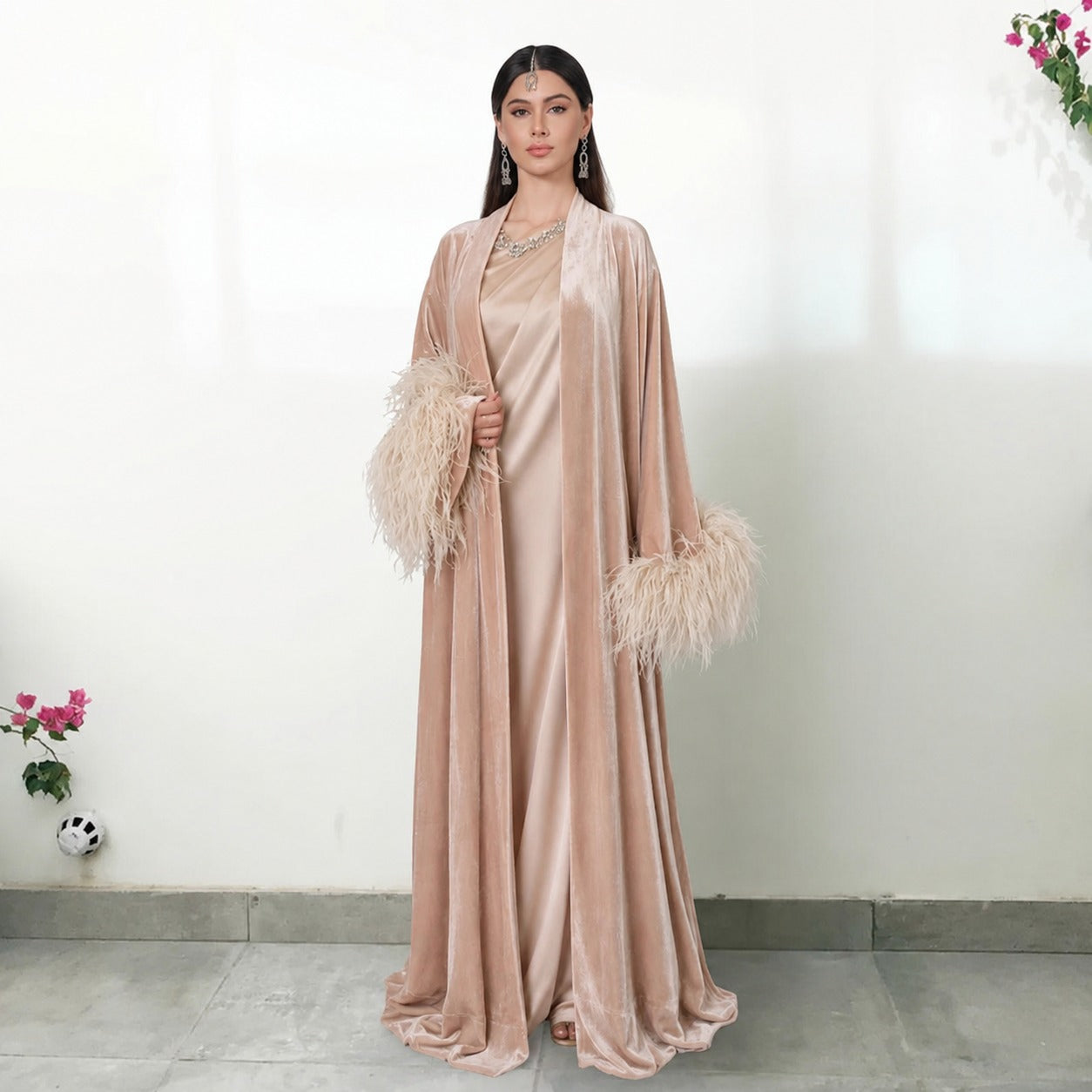 RAM26 SARA VELVET ABAYA SET